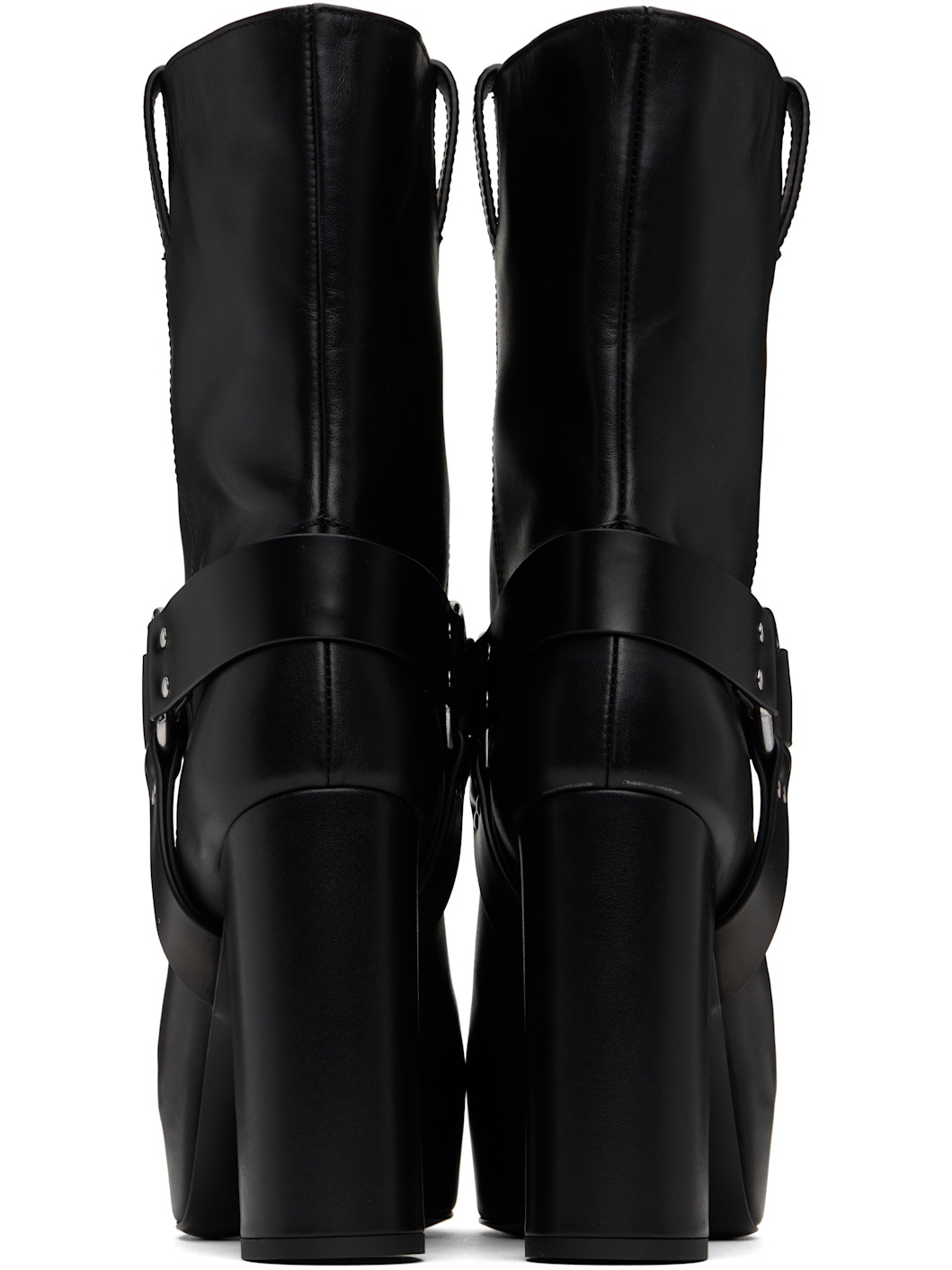 Black Sid Heeled Harness Boots - 2