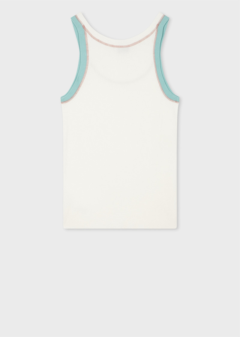 Paul Smith Women's Ivory Cotton Contrast Overlock Knitted Vest outlook