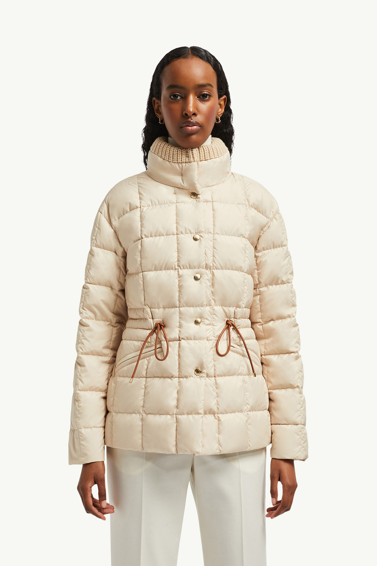 Antigone Leather-Trimmed Short Down Jacket - 3
