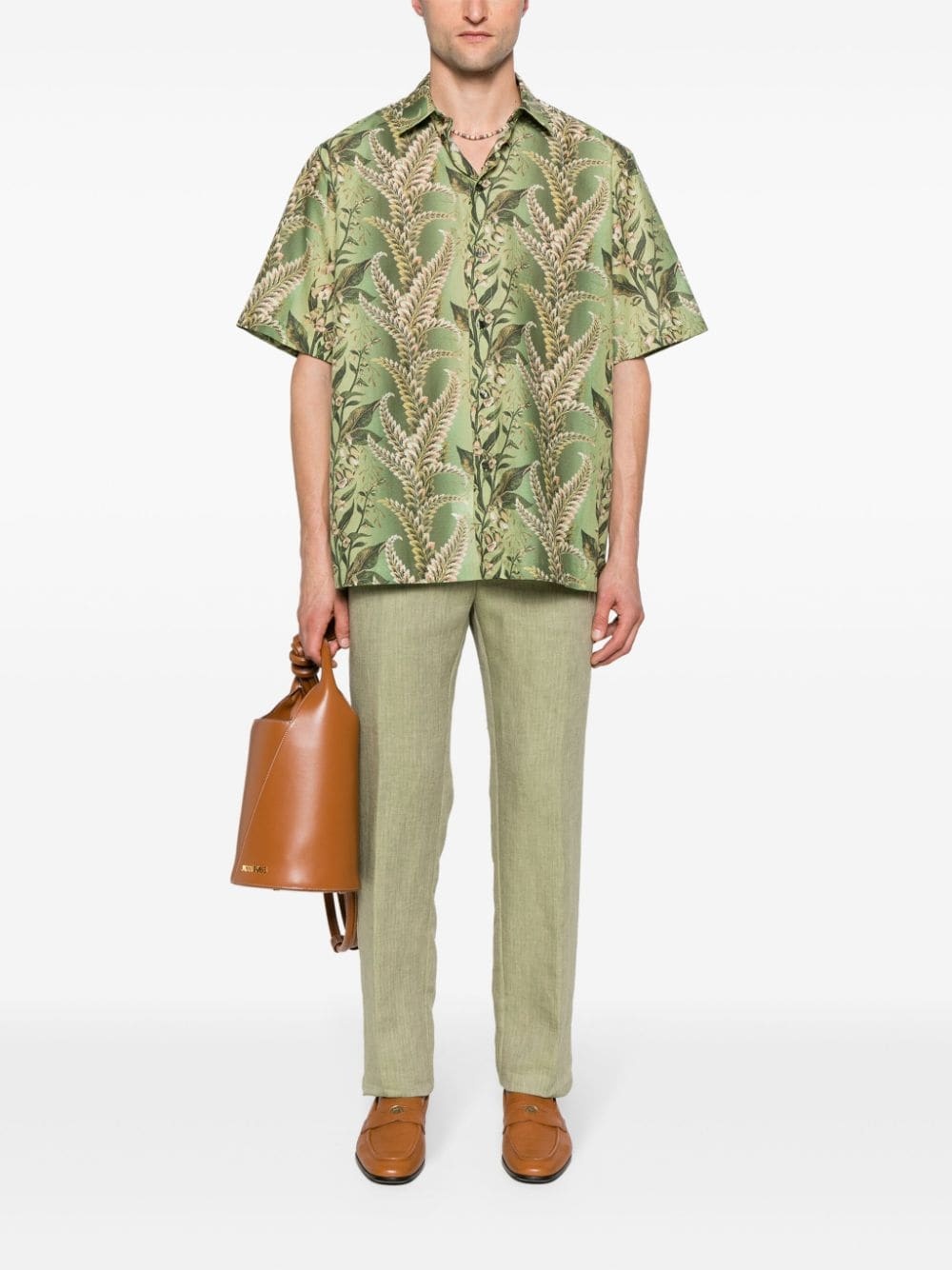 floral-print cotton shirt - 2
