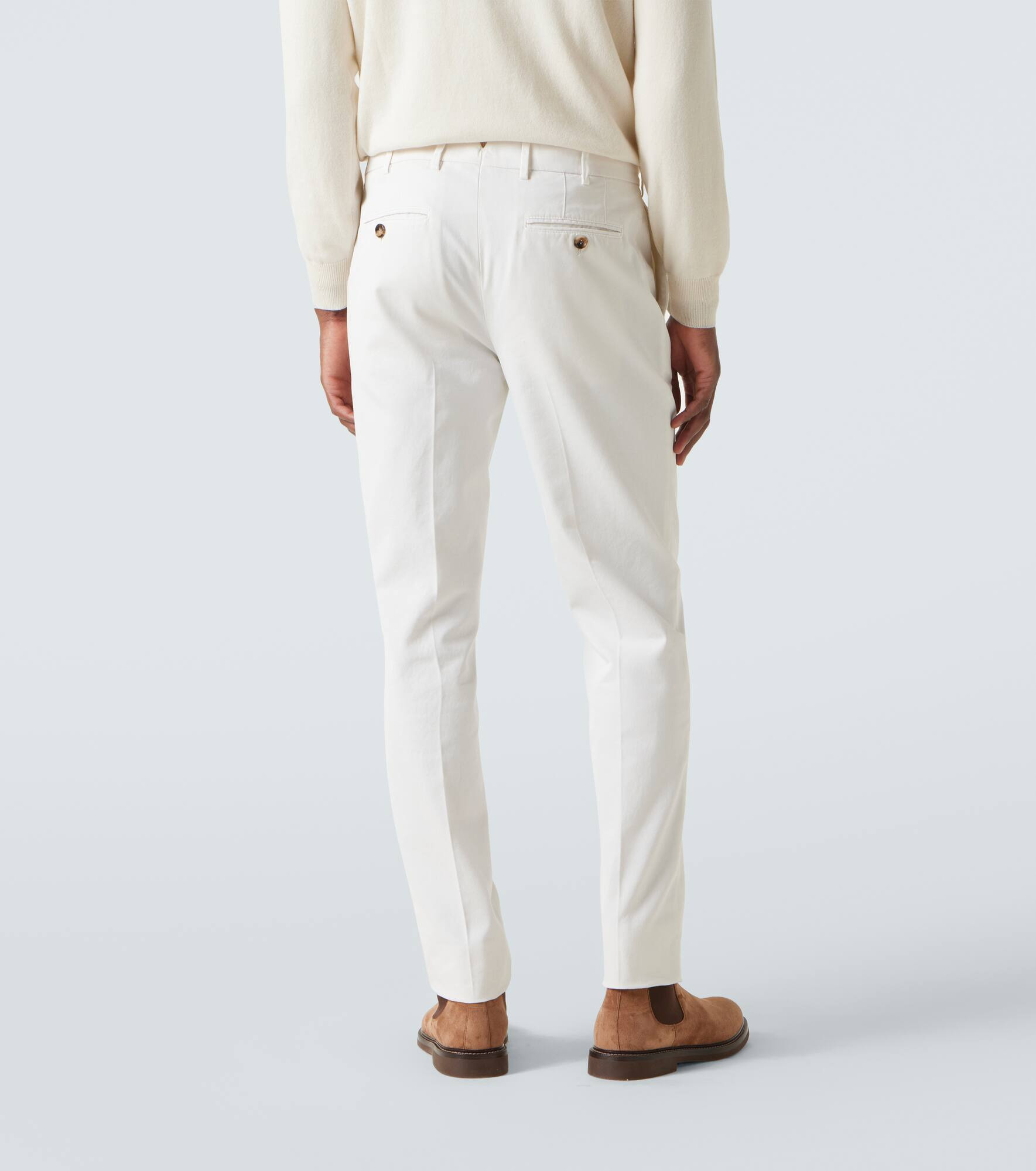 Cotton gabardine slim pants - 4
