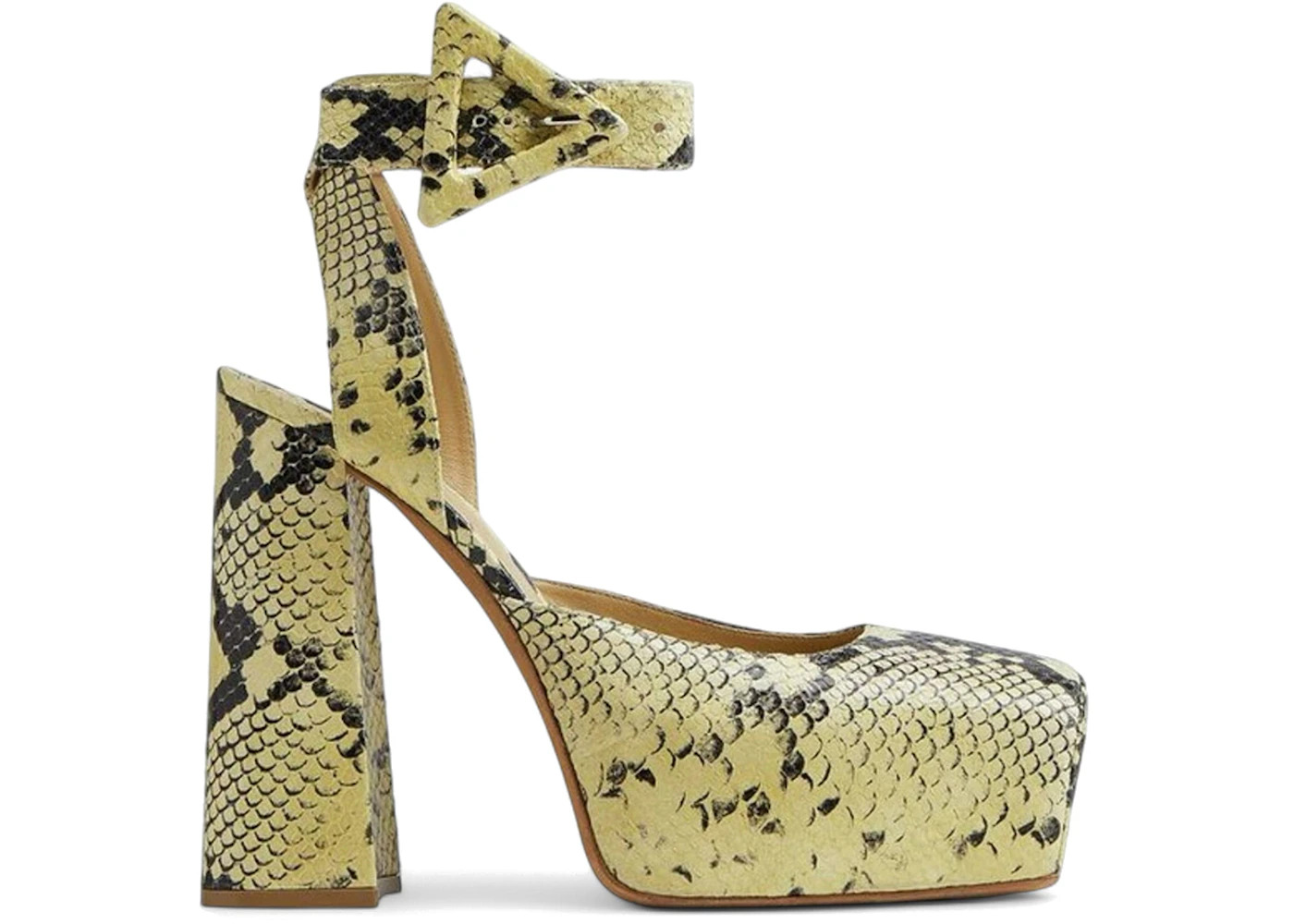 Bottega Veneta Faded Python Noir Tower Pumps Yellow Black (Women's) - 1