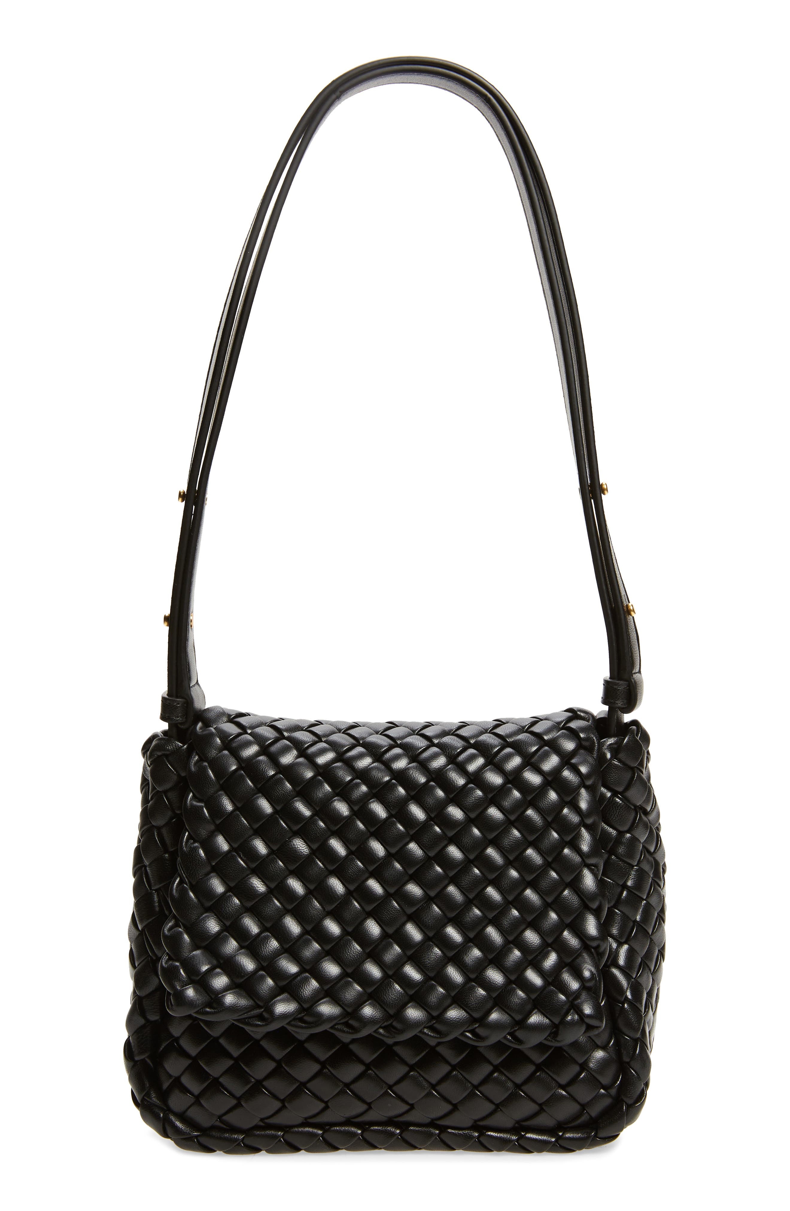 Mini Cobble Padded Intrecciato Leather Shoulder Bag - 1