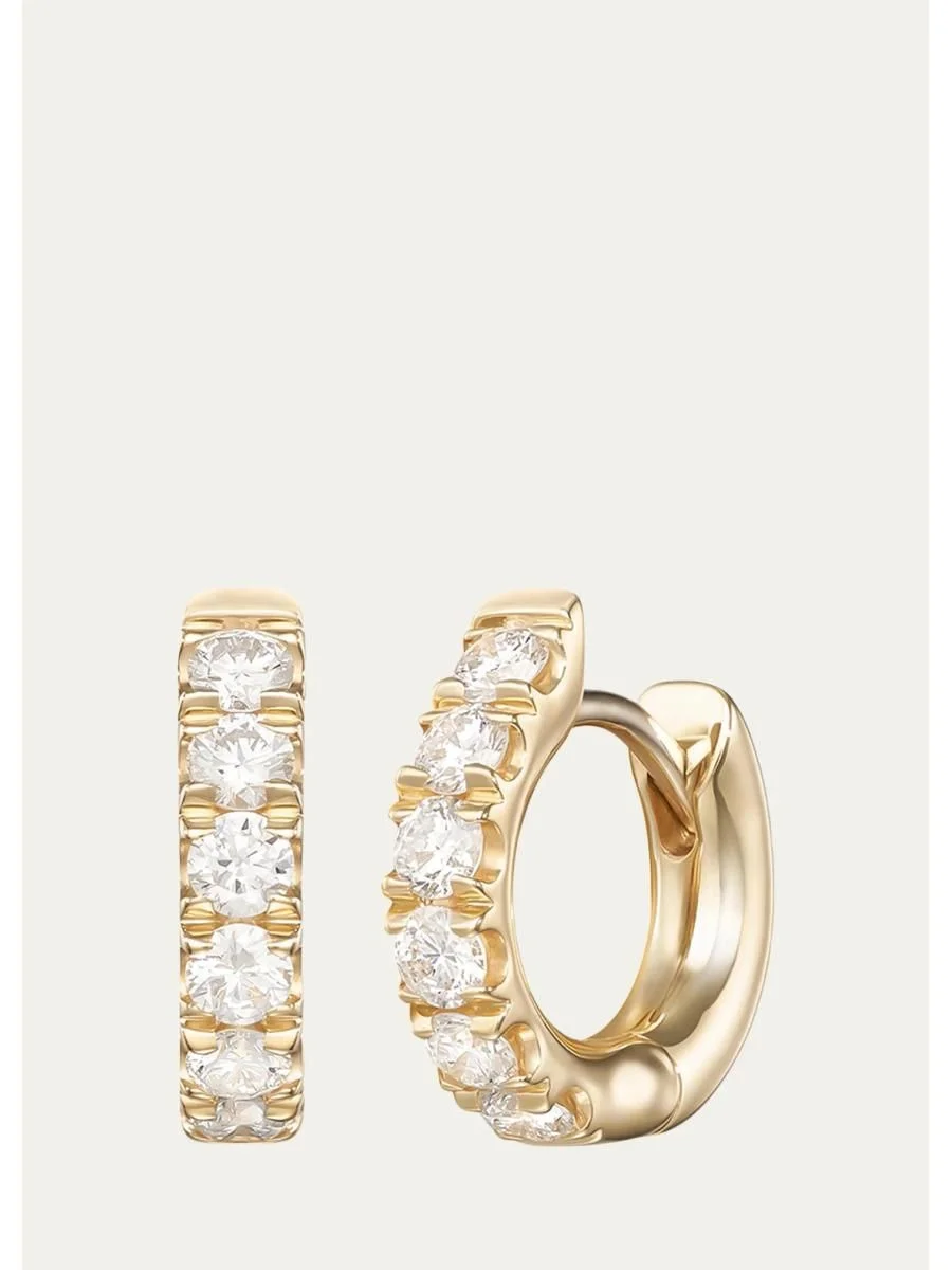 Clara Small Diamond Huggie Hoop Earrings - 1