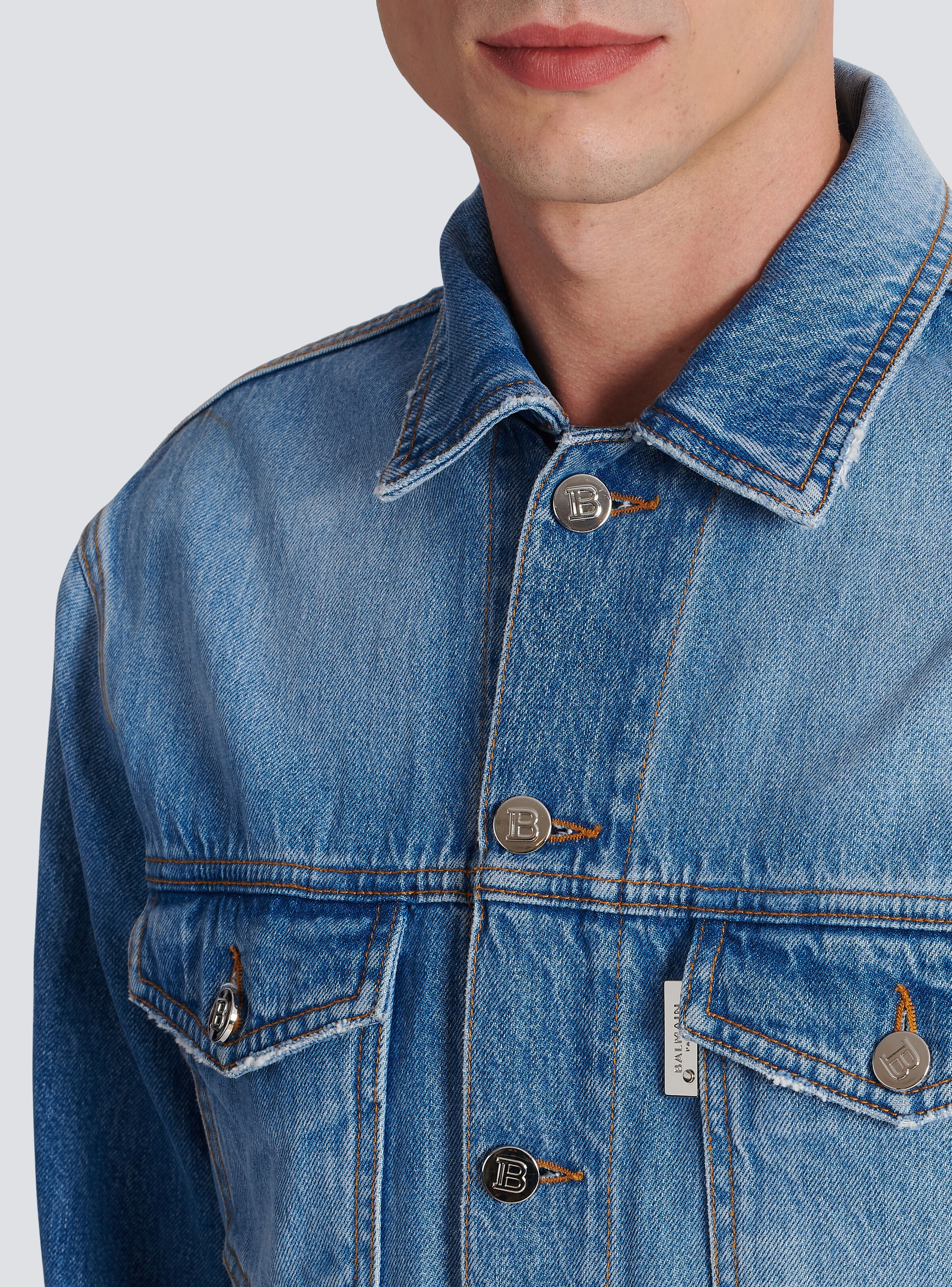 Denim jacket with zip fastening - 8