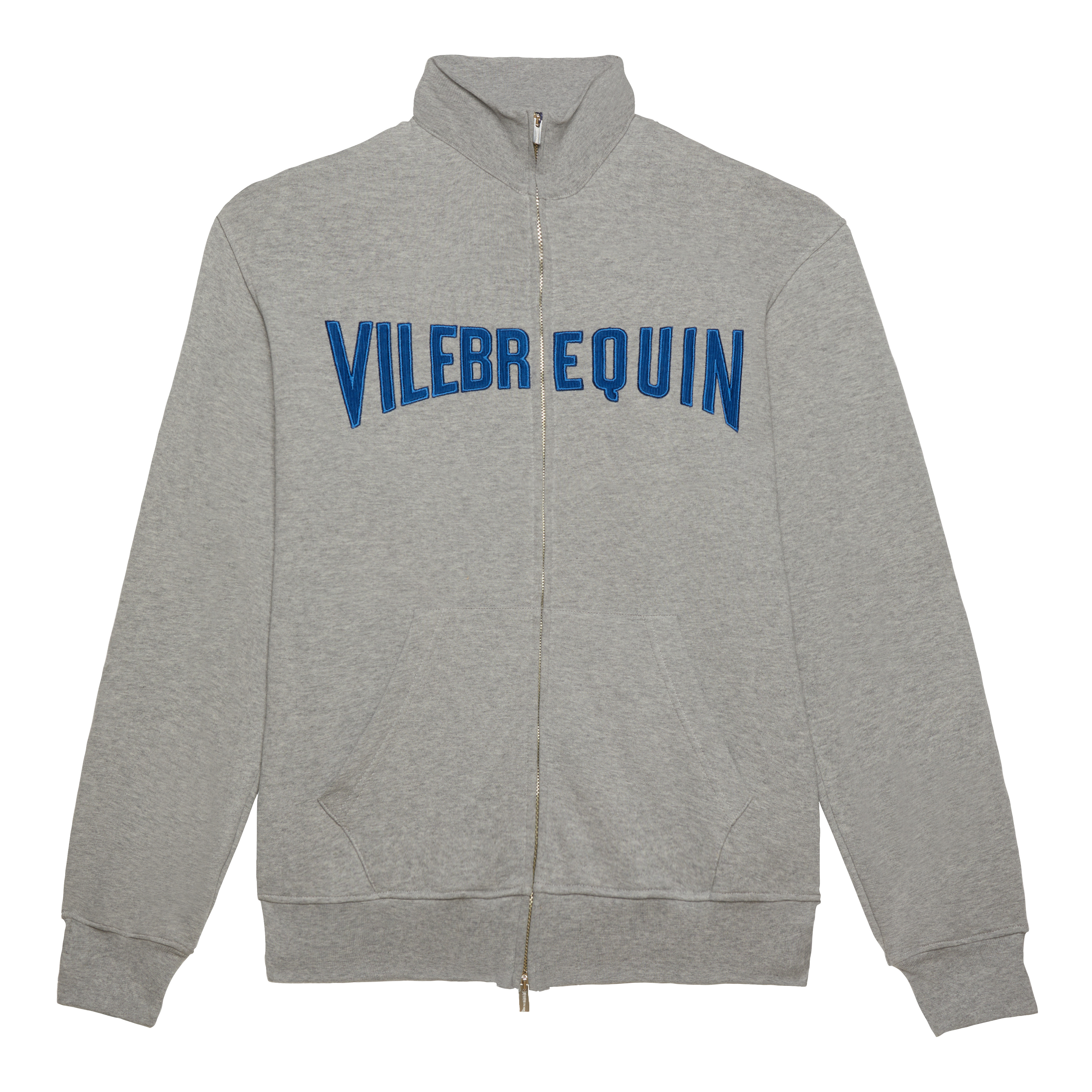 Men Front Zip Sweatshirt Embroidered Logo Velvet Starlettes - 1