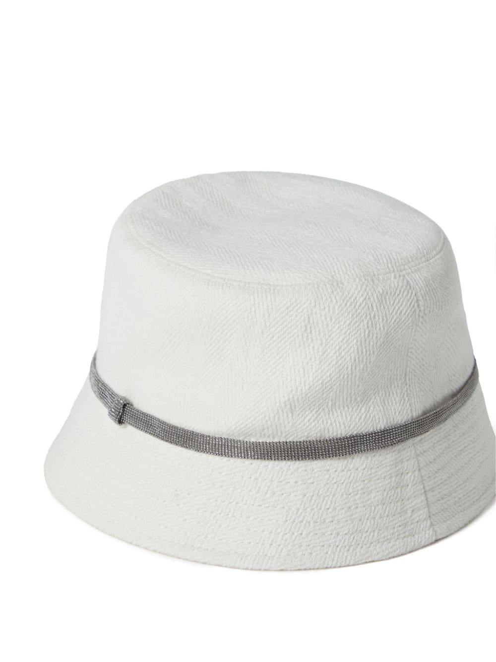 Linen and cotton bucket hat with shiny details - 2