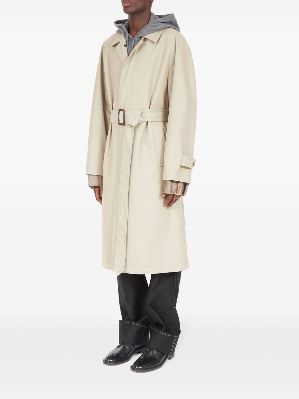 layered belted trench coat - 6