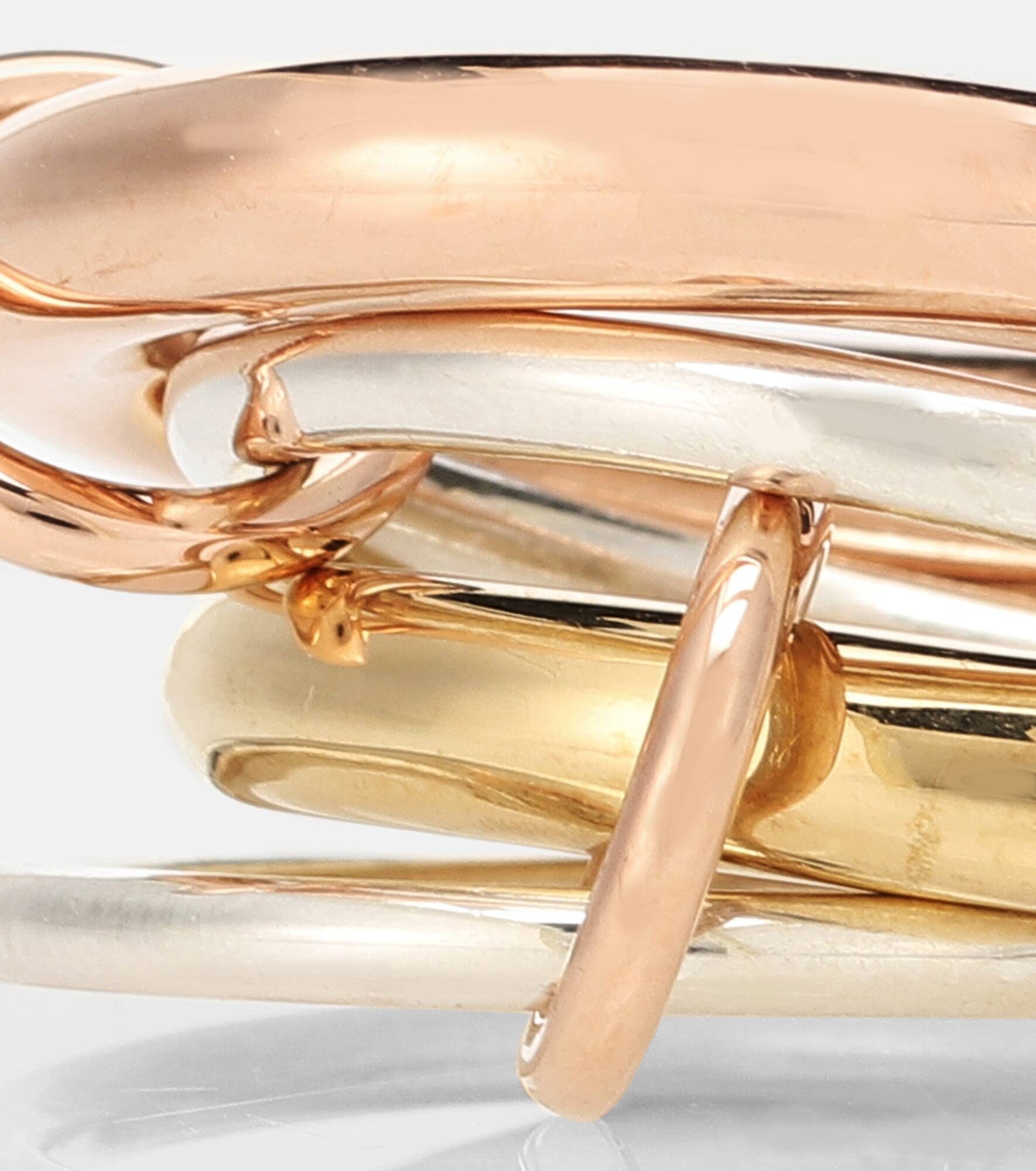 Cici Rose 18kt gold and sterling silver linked rings - 6