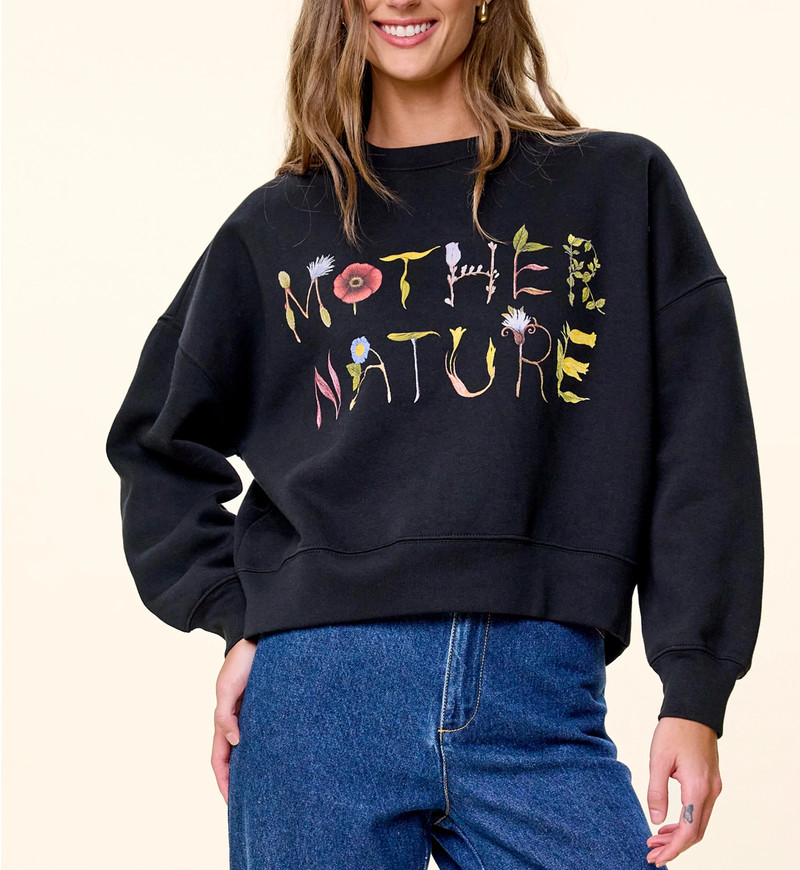 Cleobella MOTHER NATURE SWEATSHIRT | BLACK outlook