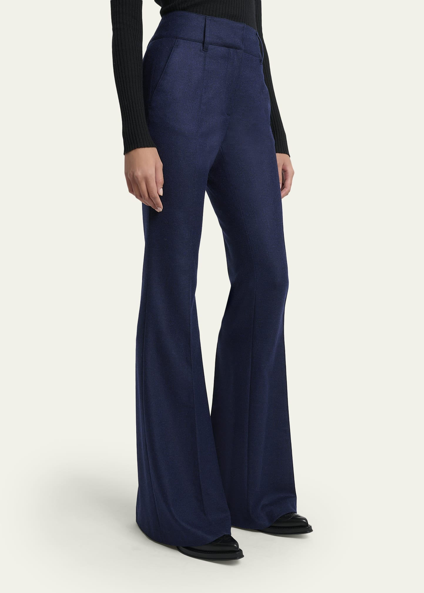 Rhein Wool-Cashmere Flare Pants - 4