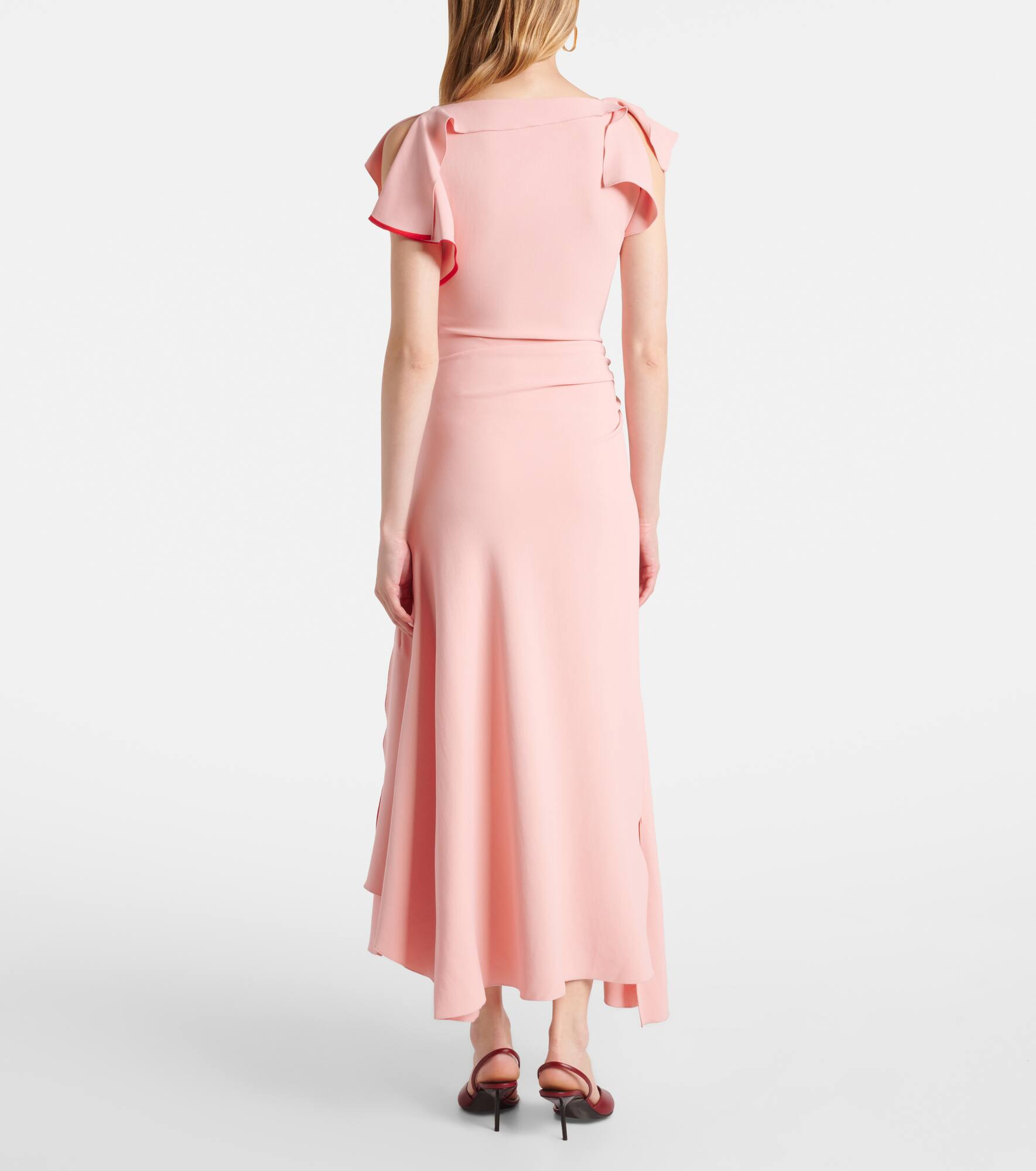 Draped gathered midi dress - 3
