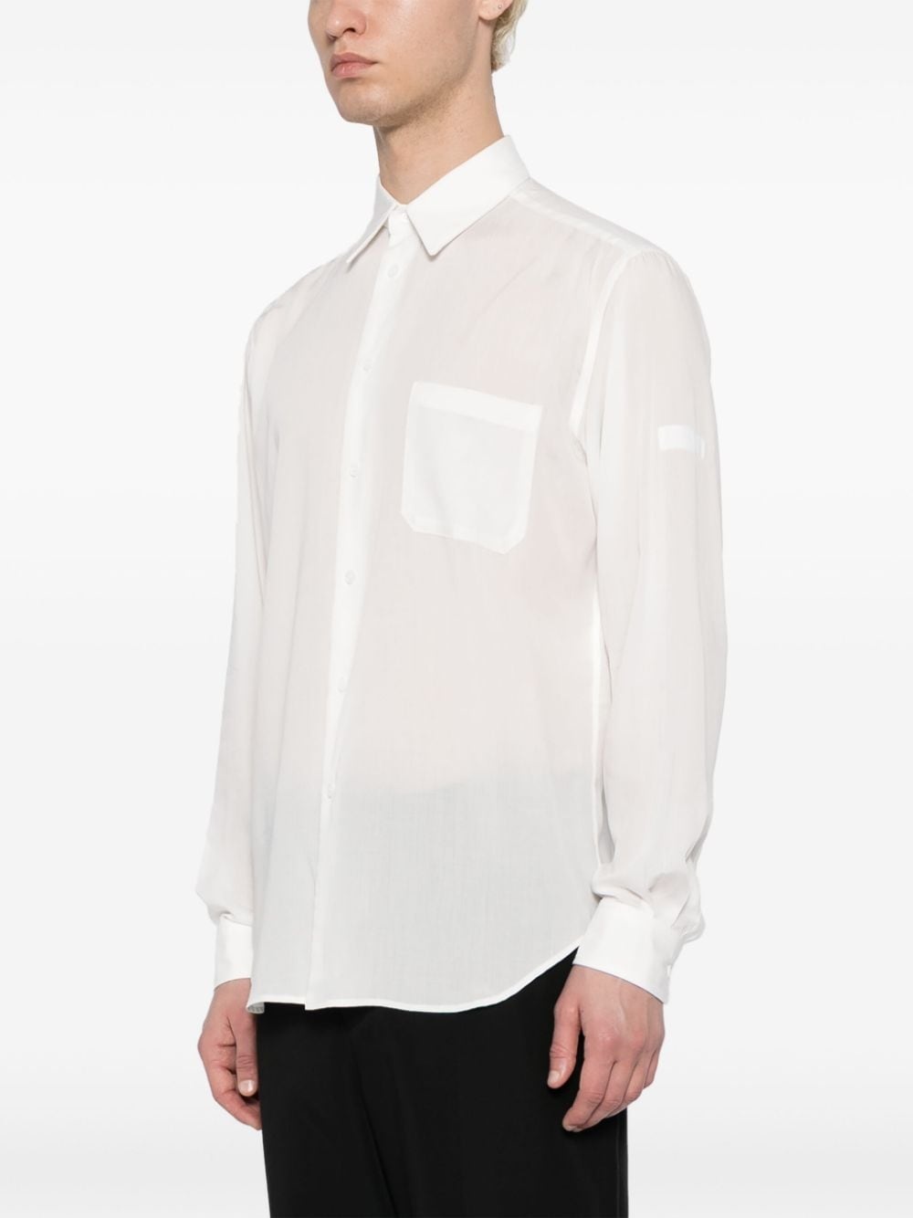 semi-sheer long-sleeve shirt - 3