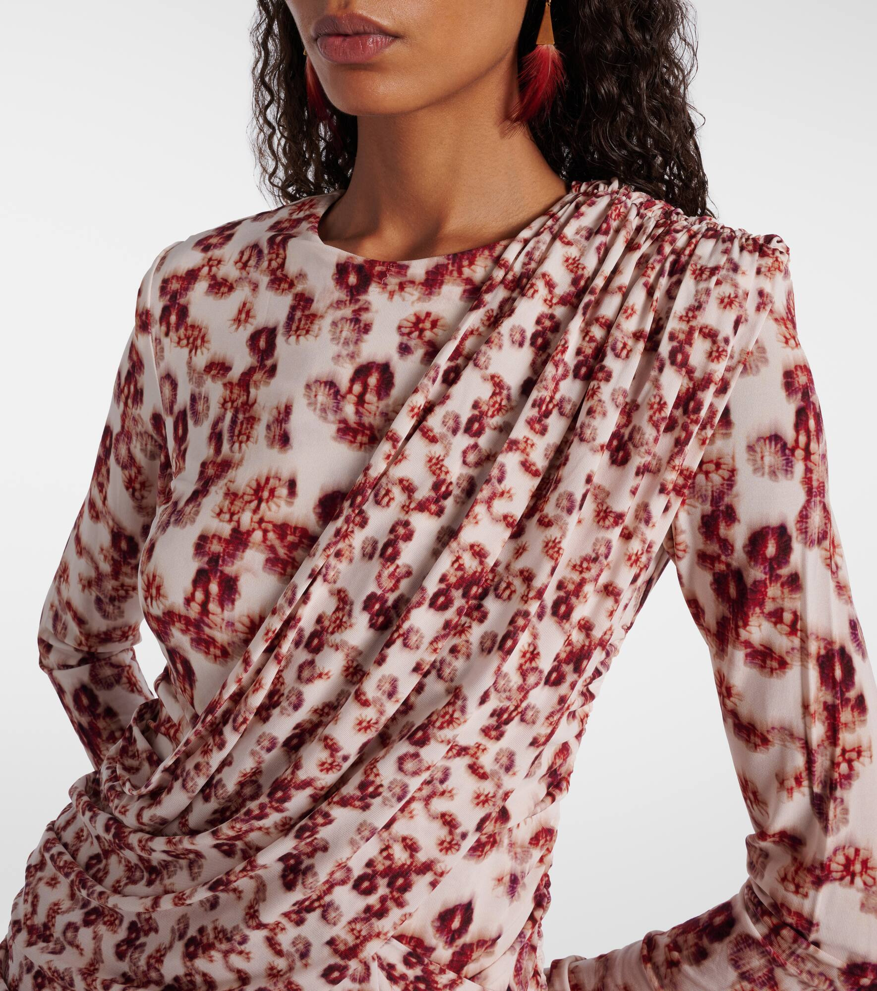 Georgia draped printed minidress - 4