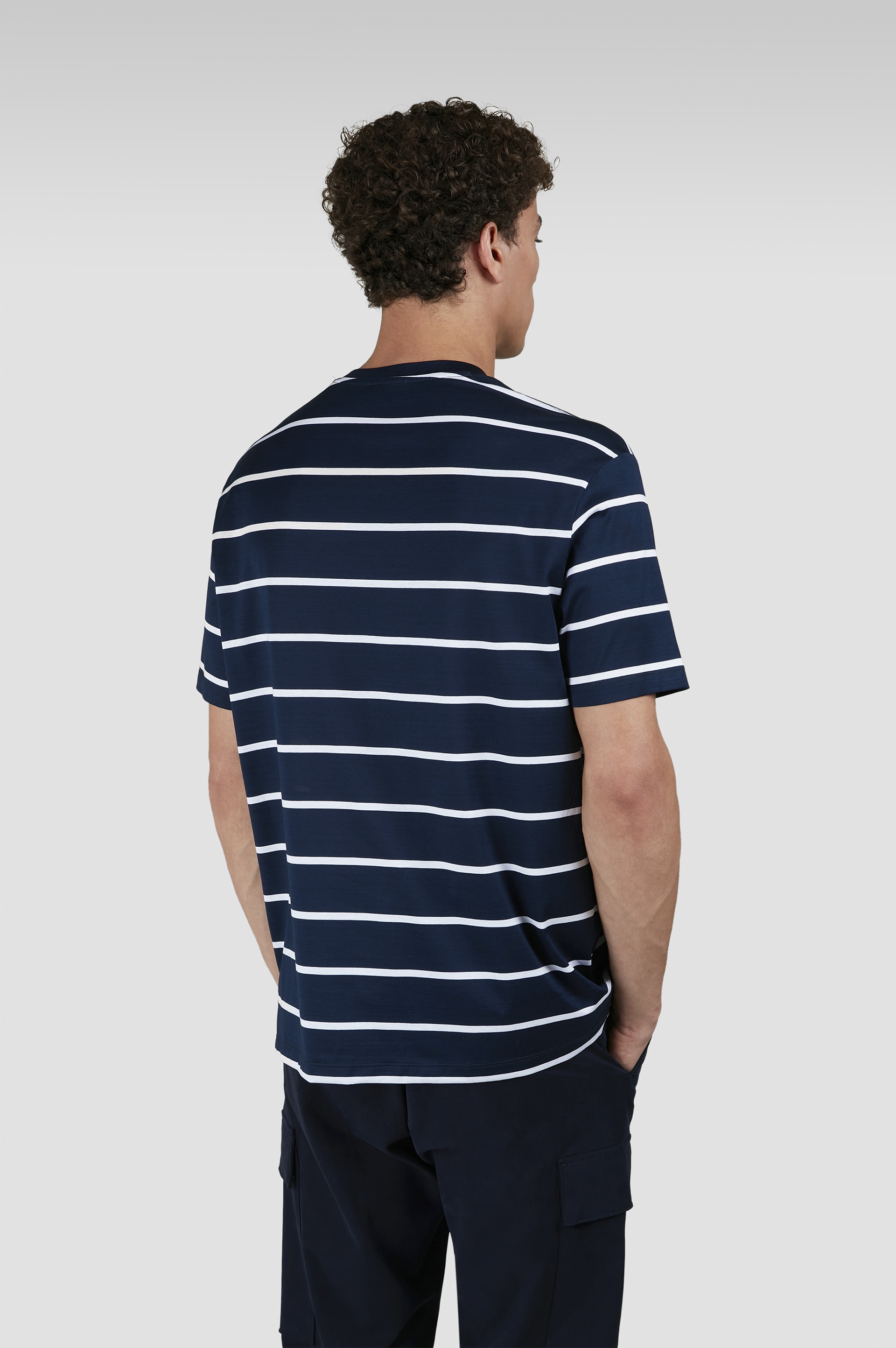 T-SHIRT IN PERLÉ COTTON WITH STRIPED PATTERN - 3