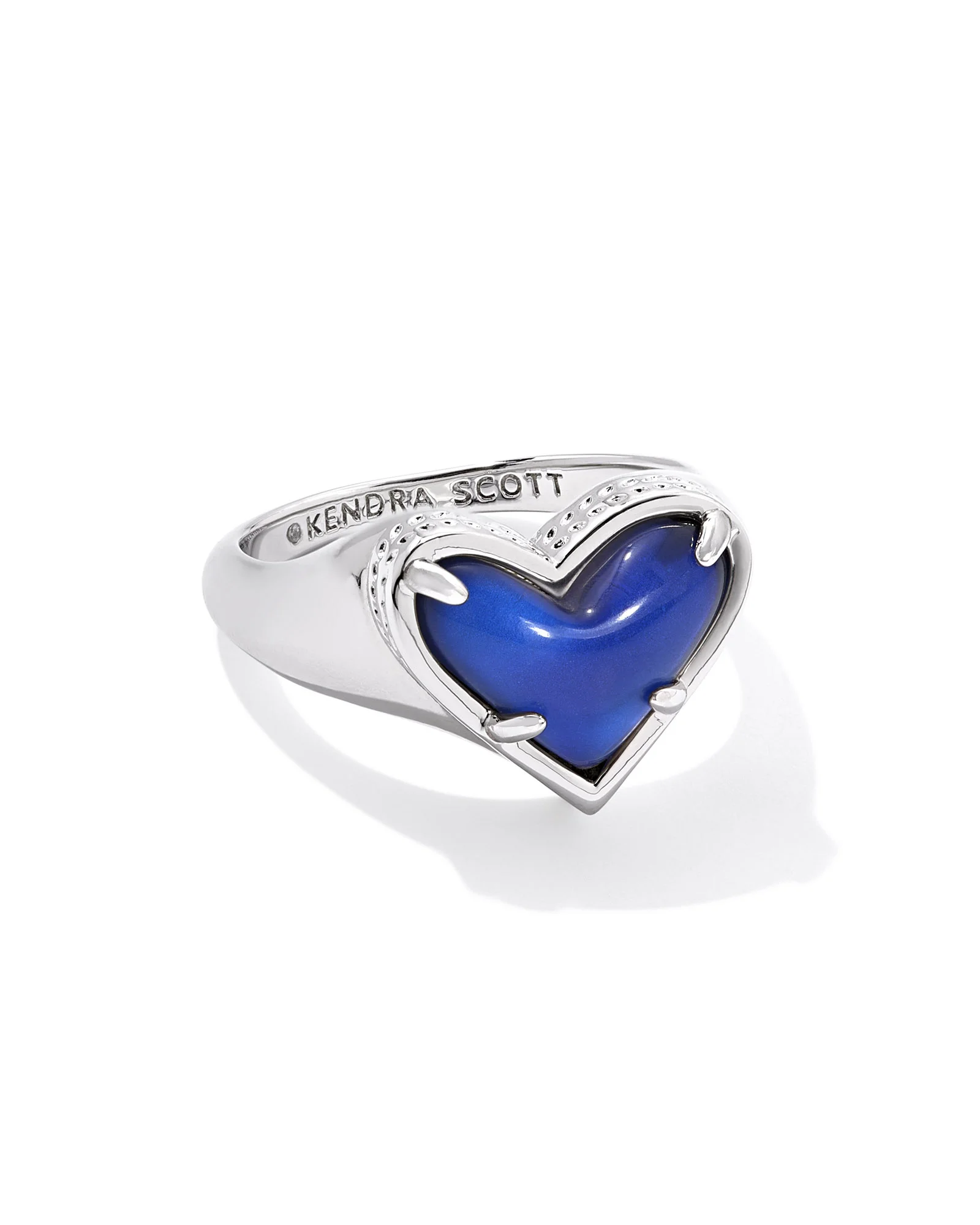 Framed Ari Heart Gold Band Ring in Mood Stone - 1