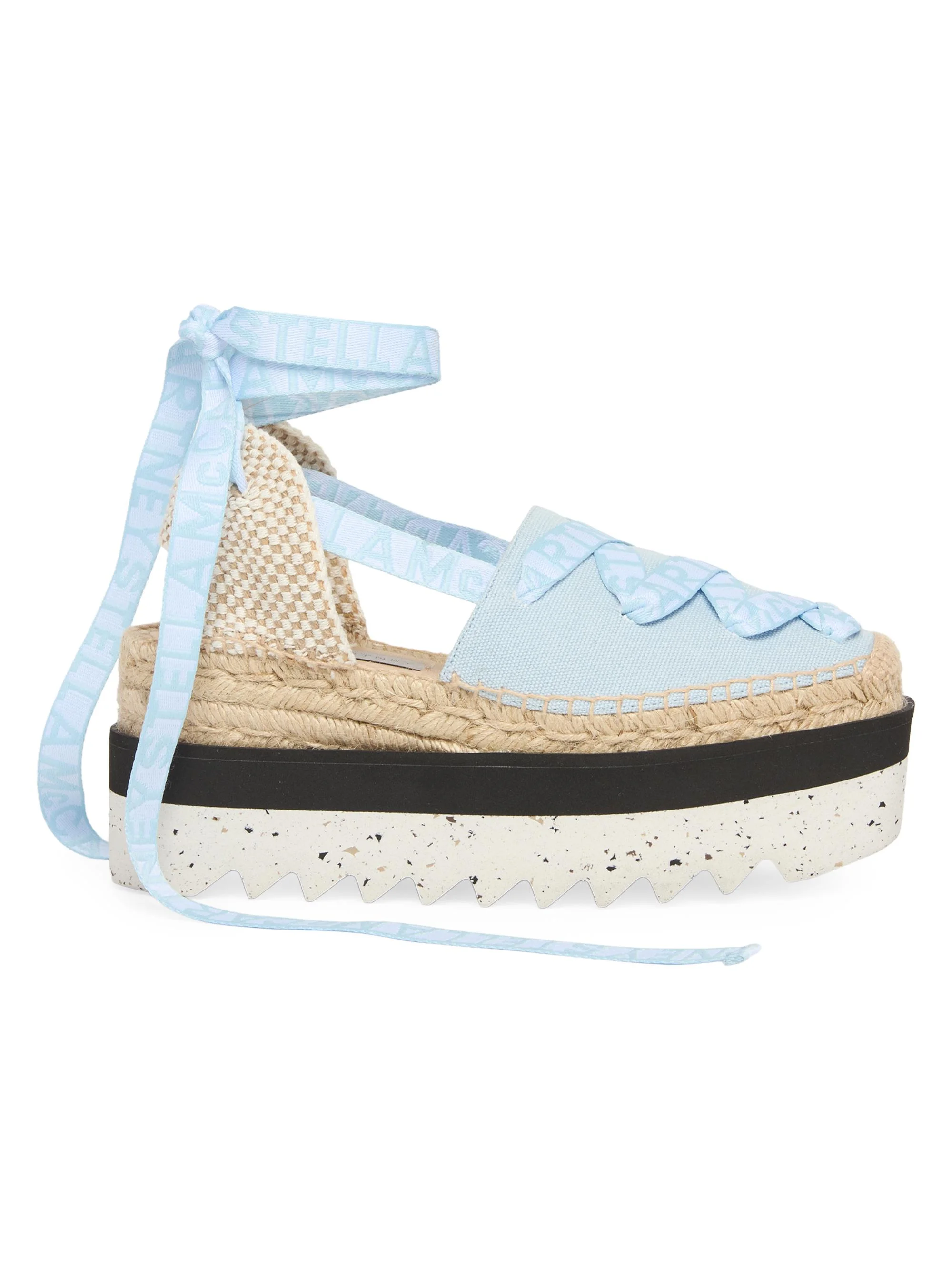 Women's Gaia Logo Canvas Platform Espadrilles - Powder Blue - 1
