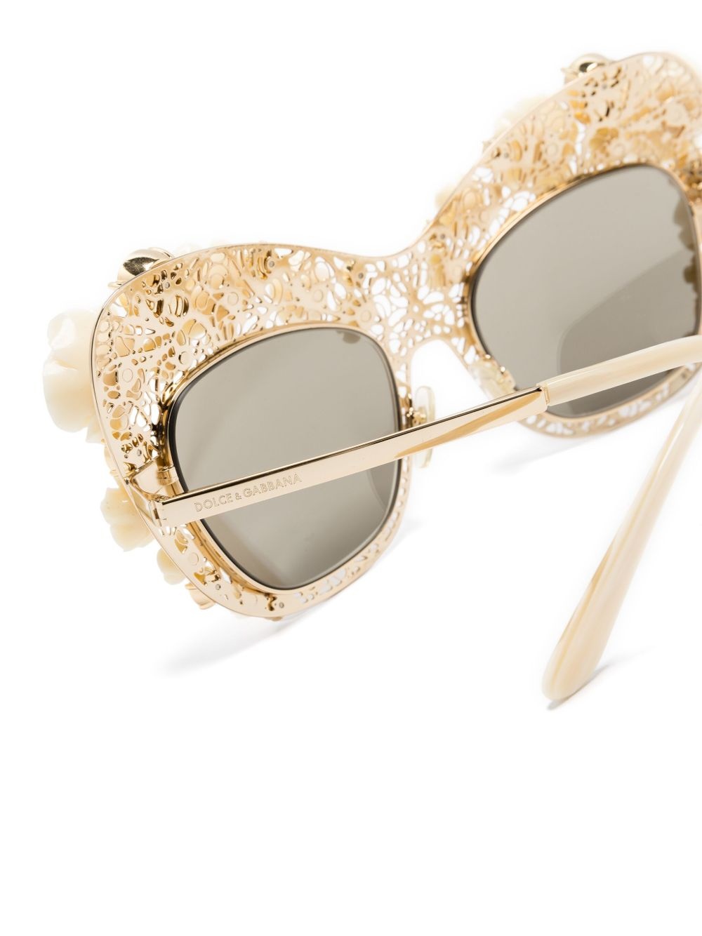 rose-appliqué cat-eye sunglasses - 3