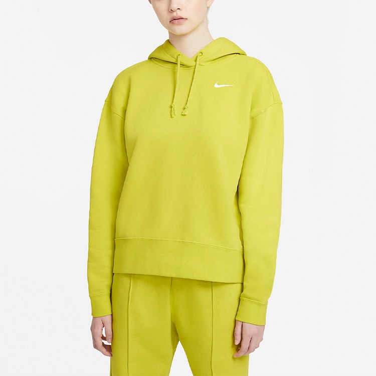 (WMNS) Nike Sportswear Casual Sports hooded Long Sleeves Hoodie Yellow Green Lime CZ2590-344 - 3