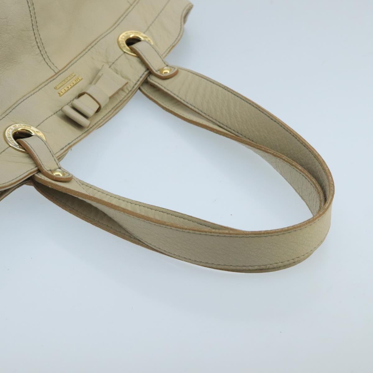 Burberry Tote Bag Leather White - 7