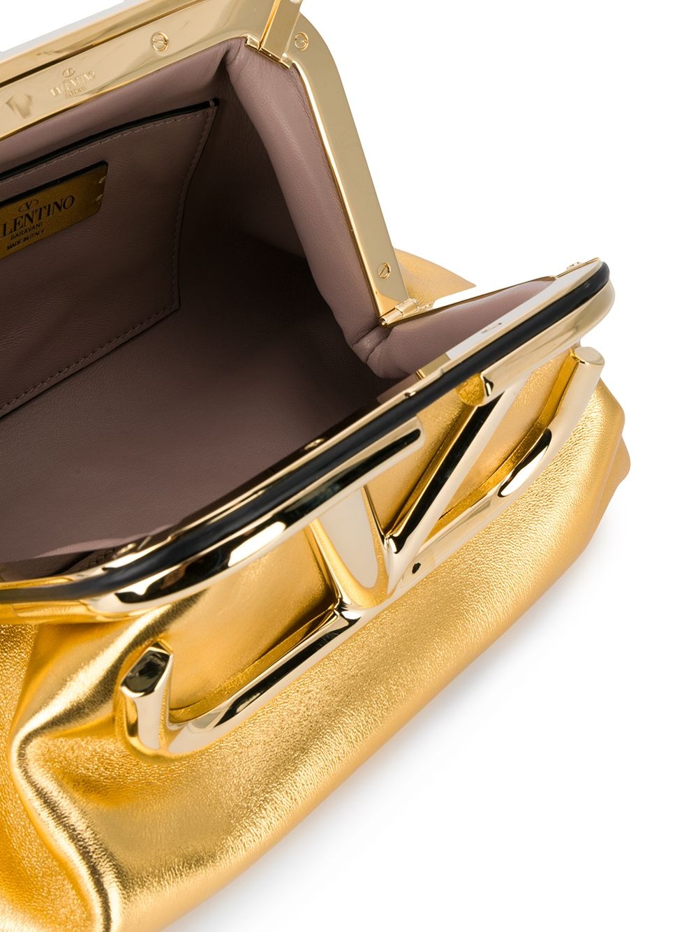 angular VLOGO gold clutch bag - 5