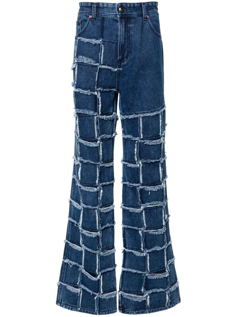 New Patchwork mid-rise wide-leg jeans 1