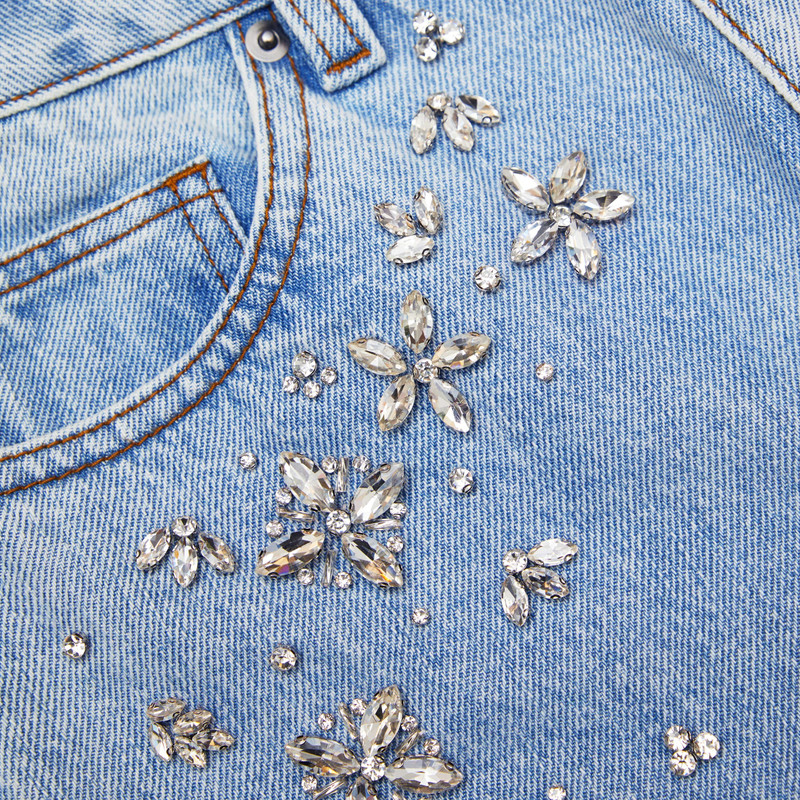 Blue Embellished Jeans 5