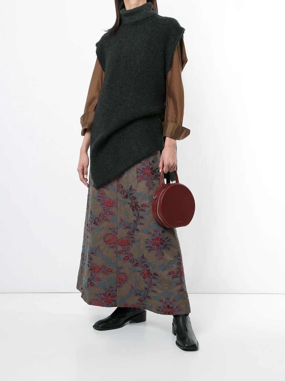 floral-jacquard maxi skirt - 2