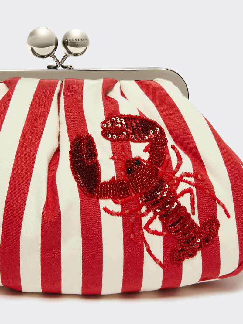 GERUSIA Medium striped cotton Pasticcino bag - RED 4