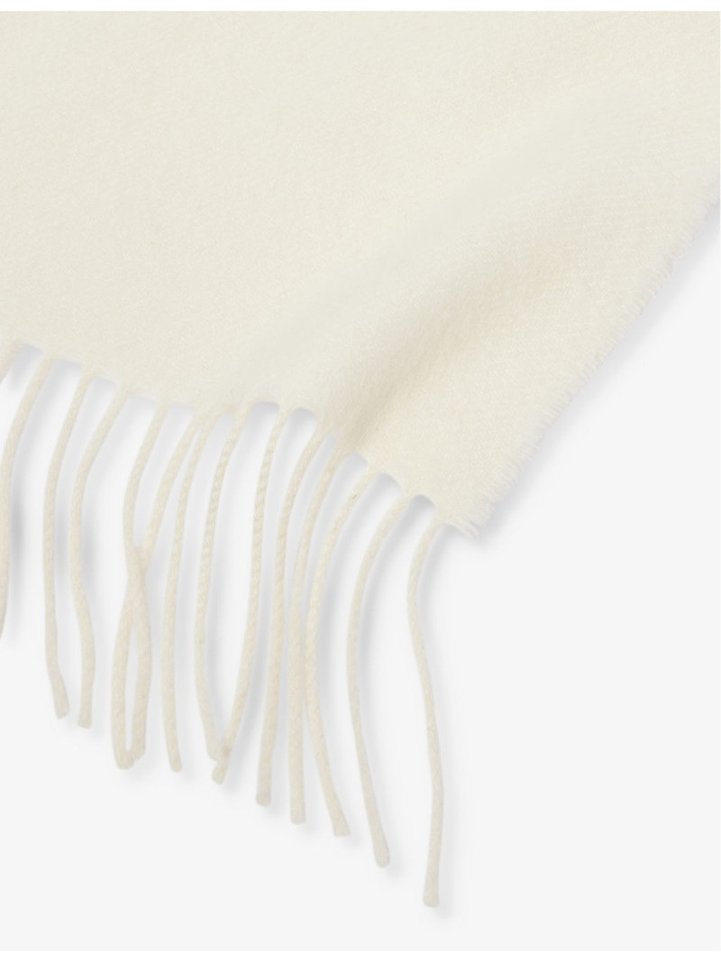 Johnstons of Elgin Knitted-texture fringed-trim cashmere scarf outlook