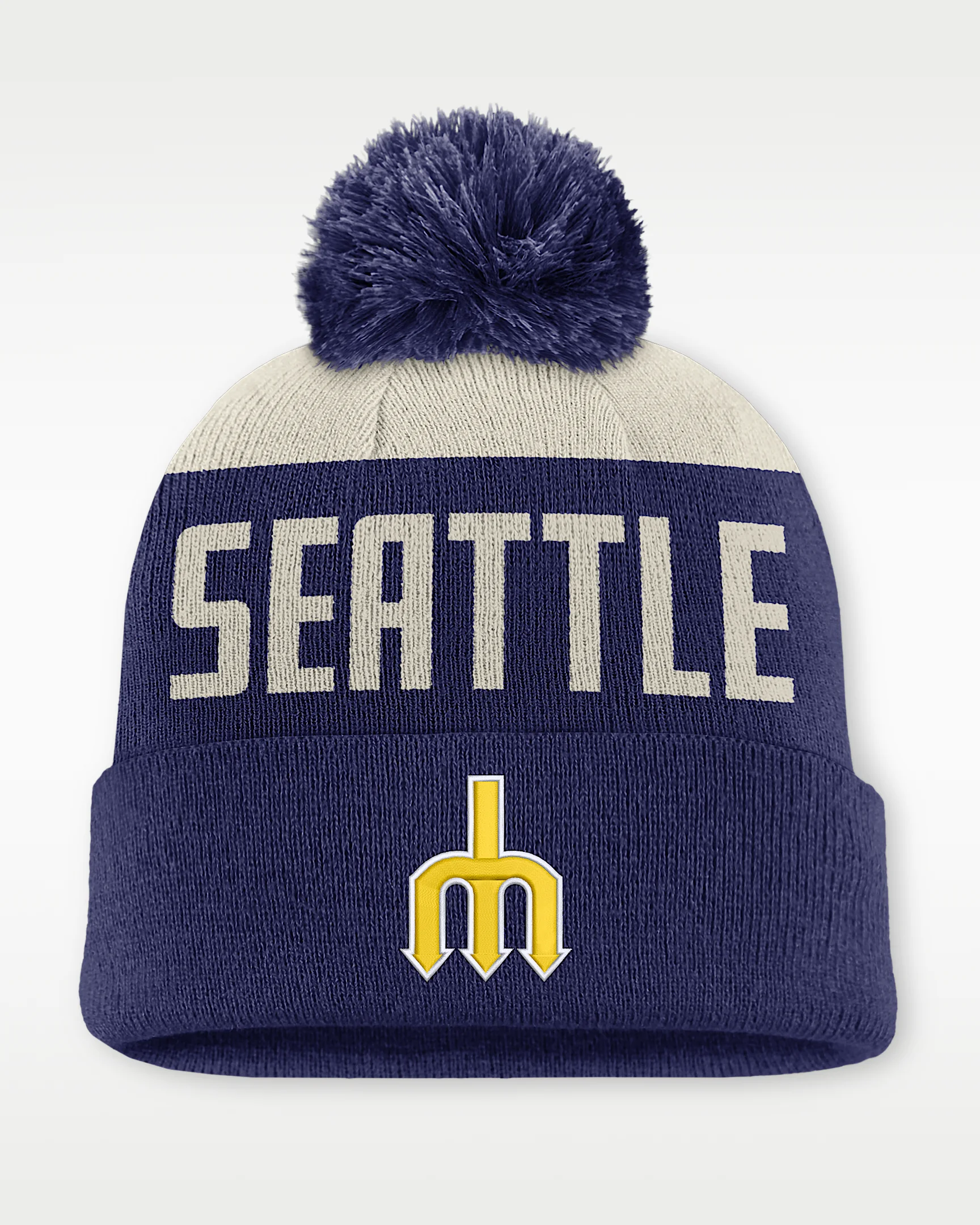 Seattle Mariners Cooperstown Peak Men's Nike MLB Cuffed Pom Beanie - 1
