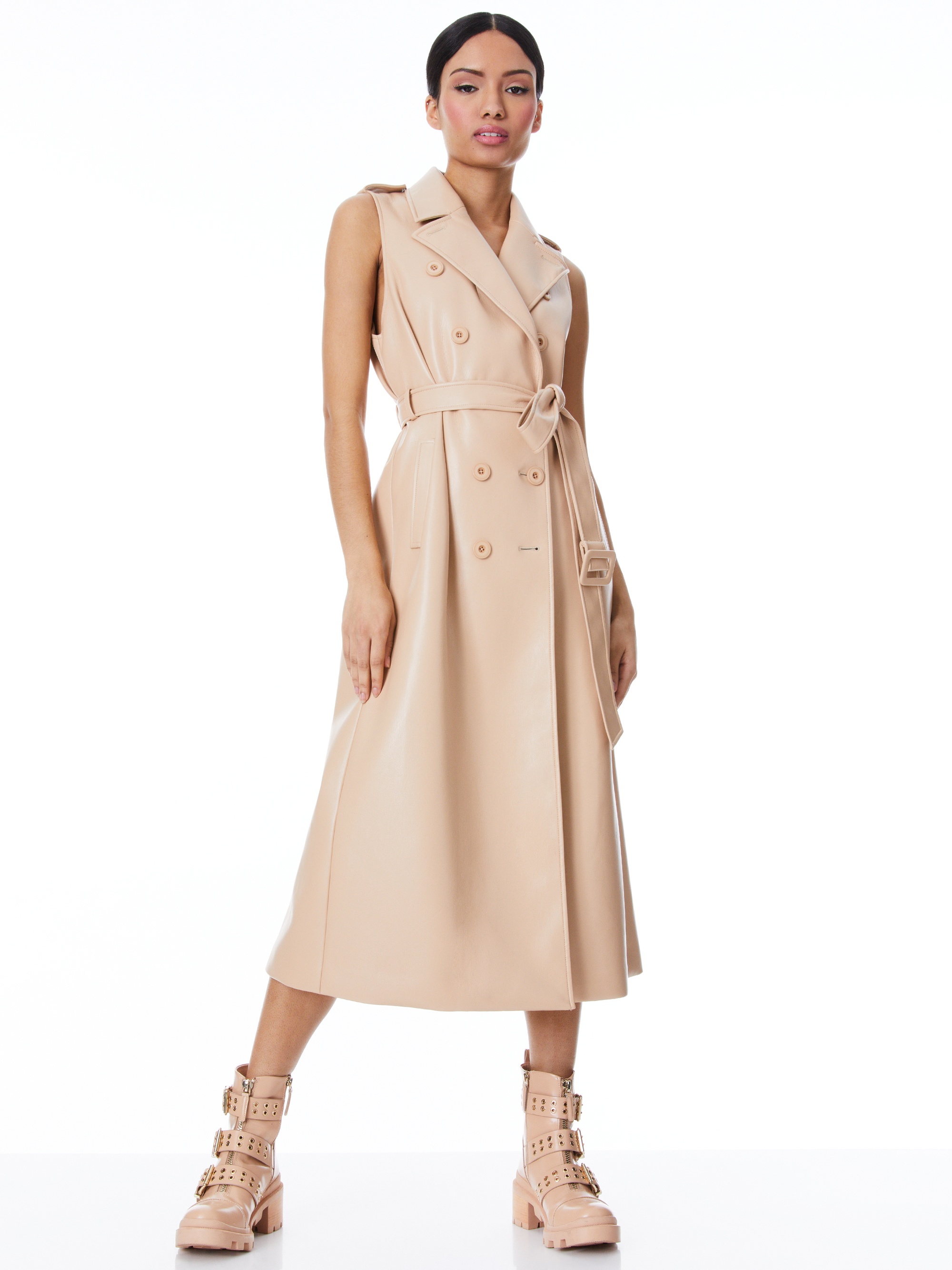 CONAN VEGAN LEATHER BELTED VEST - 4