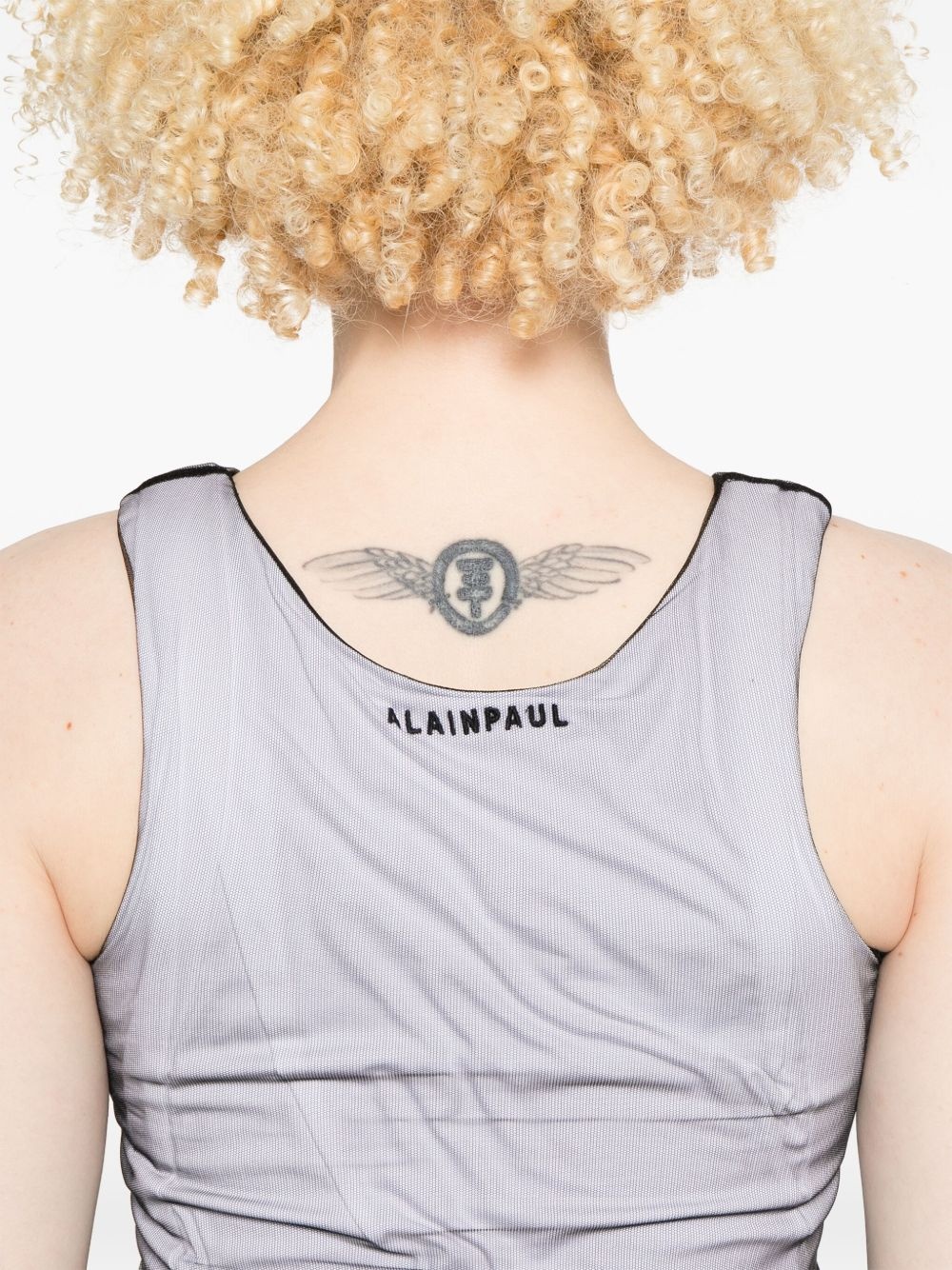 mesh-overlay tank top - 5