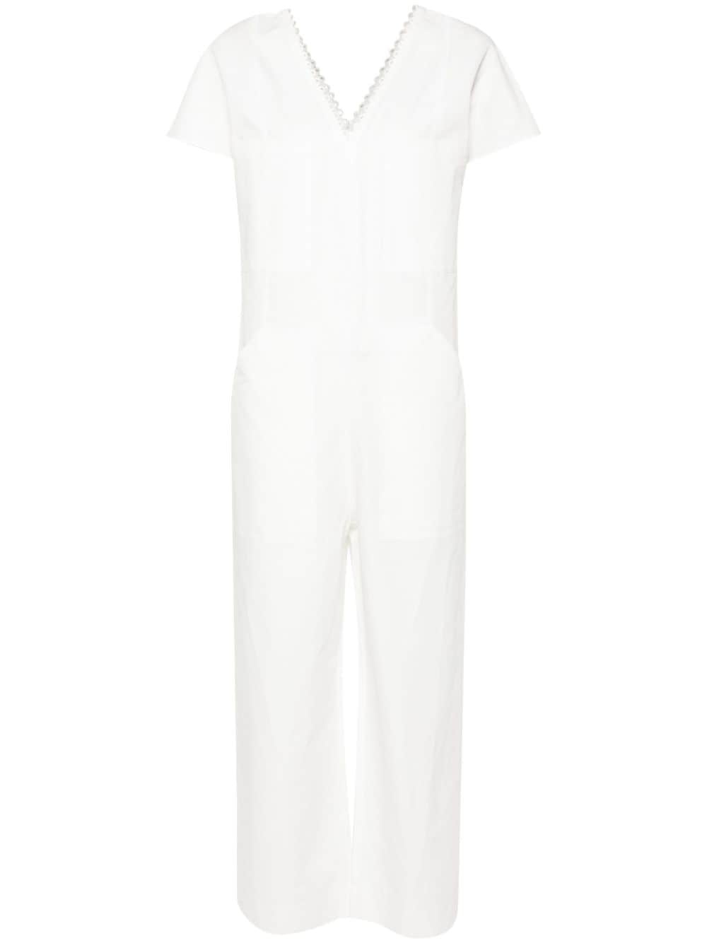 short-sleeve V-neck jumpsuit farfetch REVERSIBLE