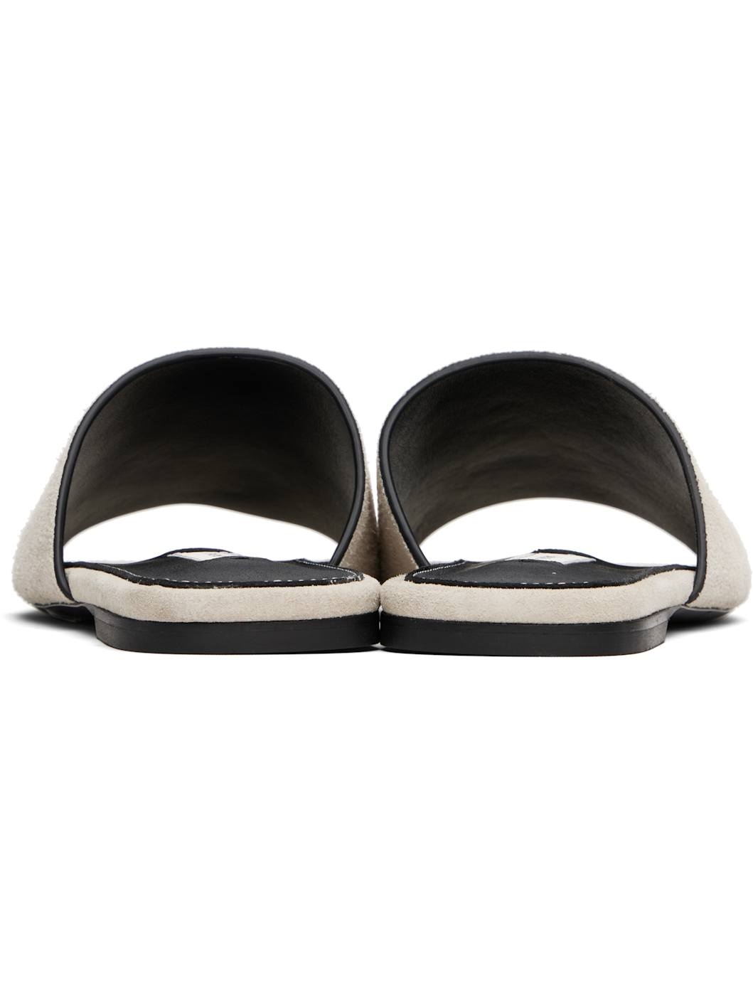 Gray Velour-Leather Bandeau Sandals - 2