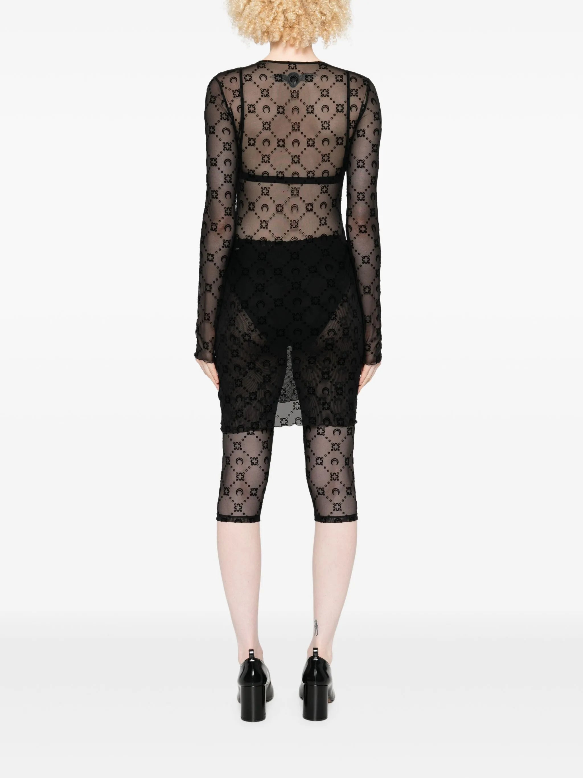 Marine Serre Moon-embellished Mesh Dress - 5