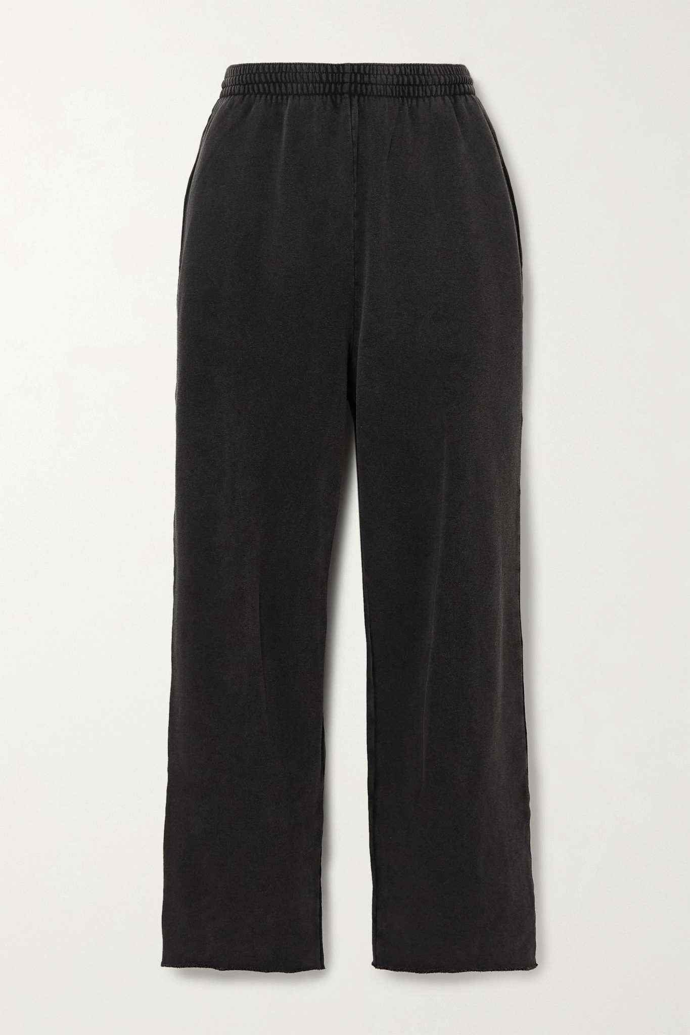 Cropped cotton-jersey track pants - 1