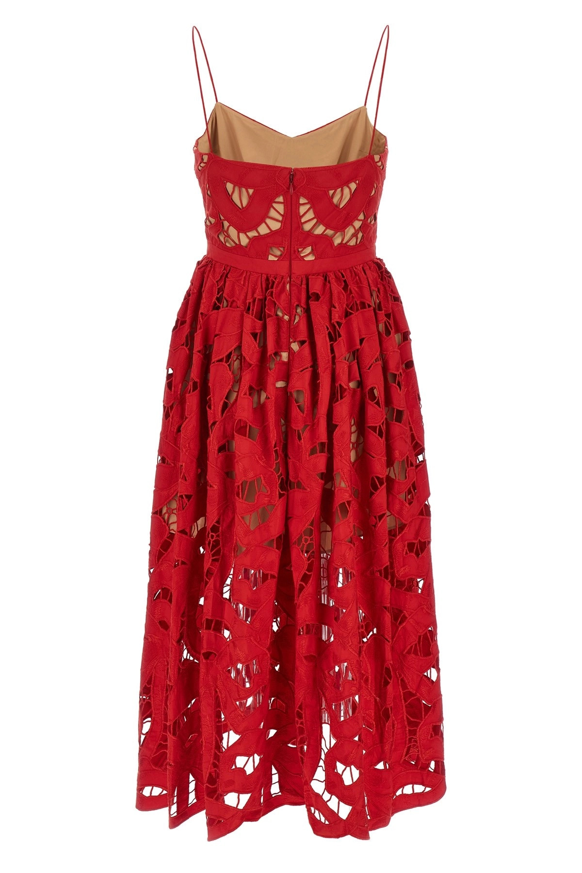 'Red Bow Embroidered Midi' dress - 2