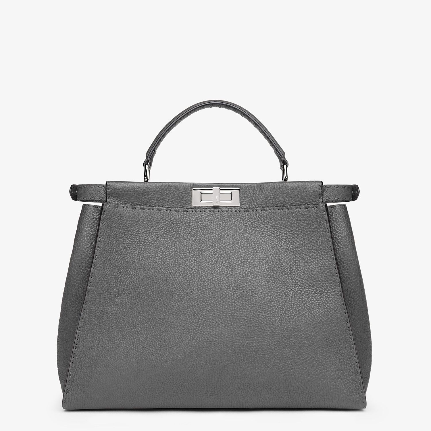 Handbag in grey Roman leather - 3