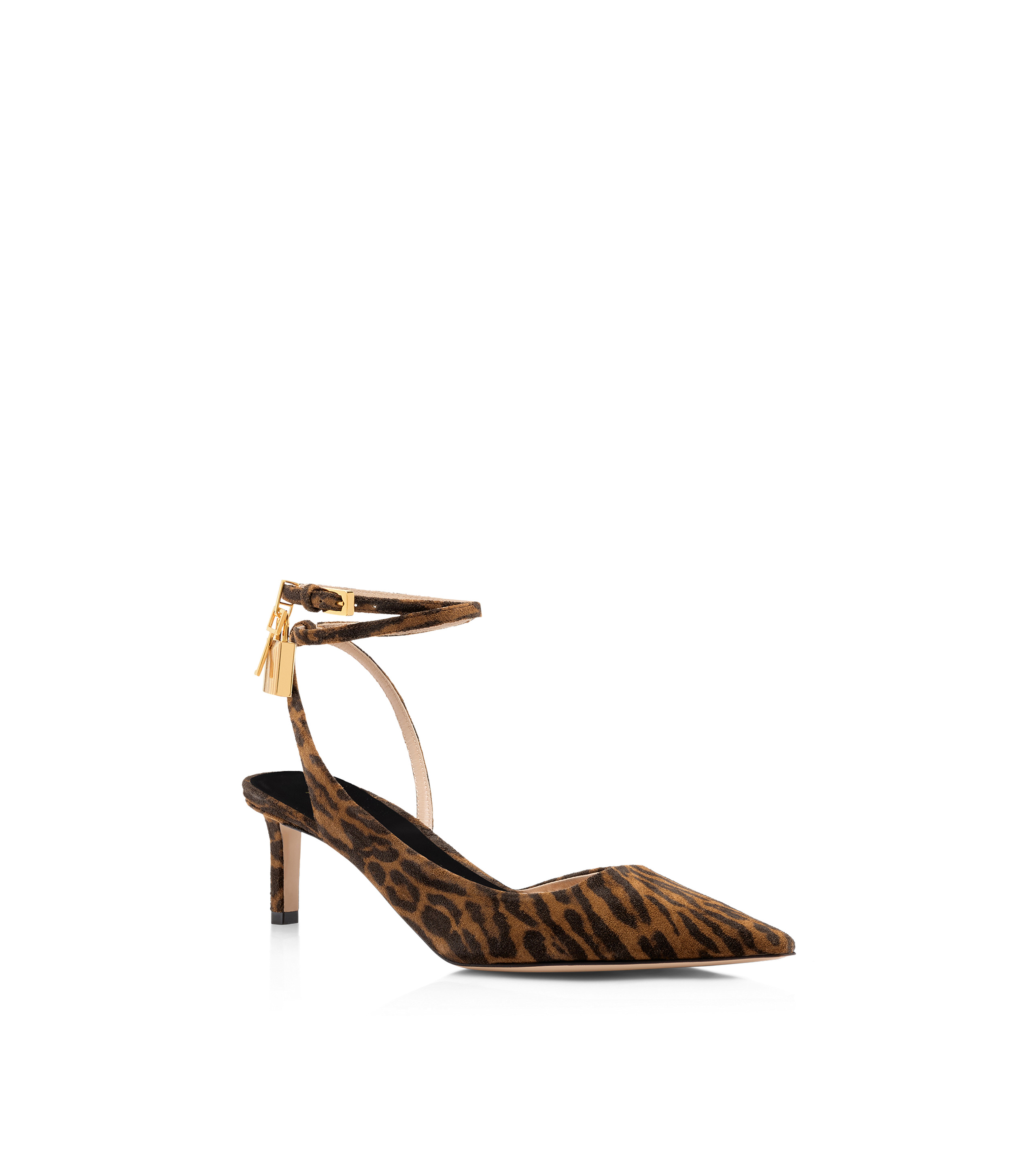 OCELOT-PRINT SUEDE PADLOCK SLINGBACK - 2