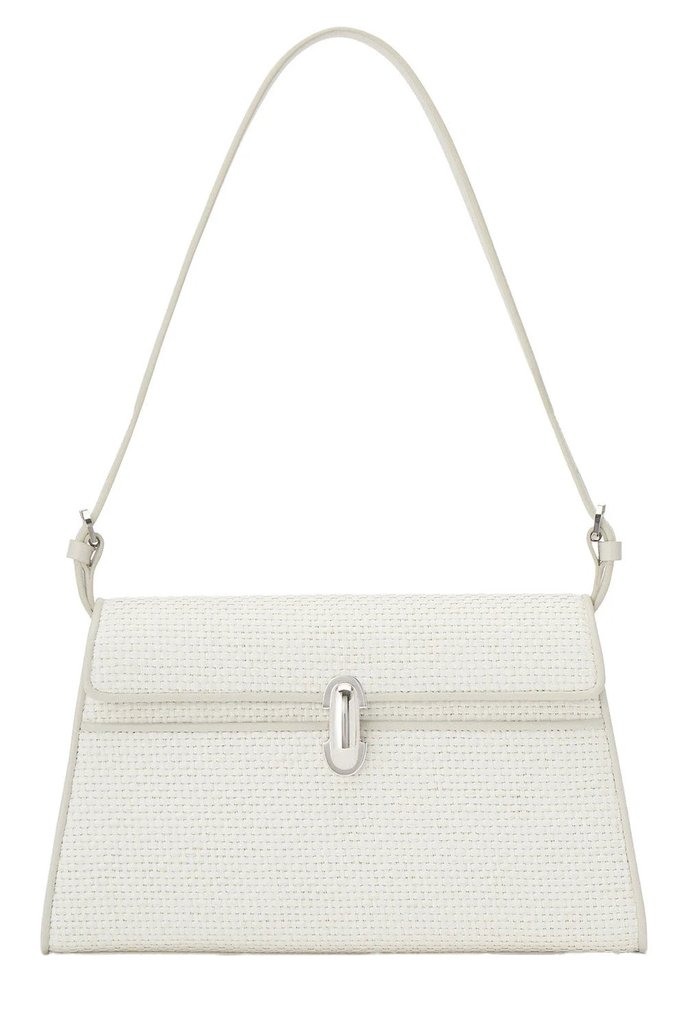 Symmetry Shoulder Bag - Ivory Raffia - 1