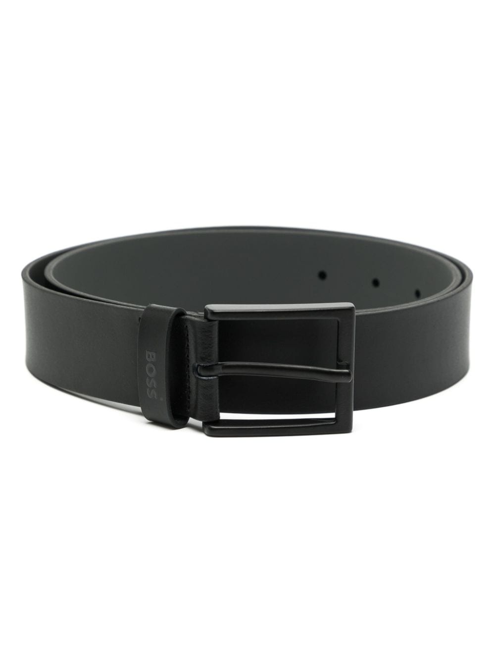 logo-debossed leather belt - 1