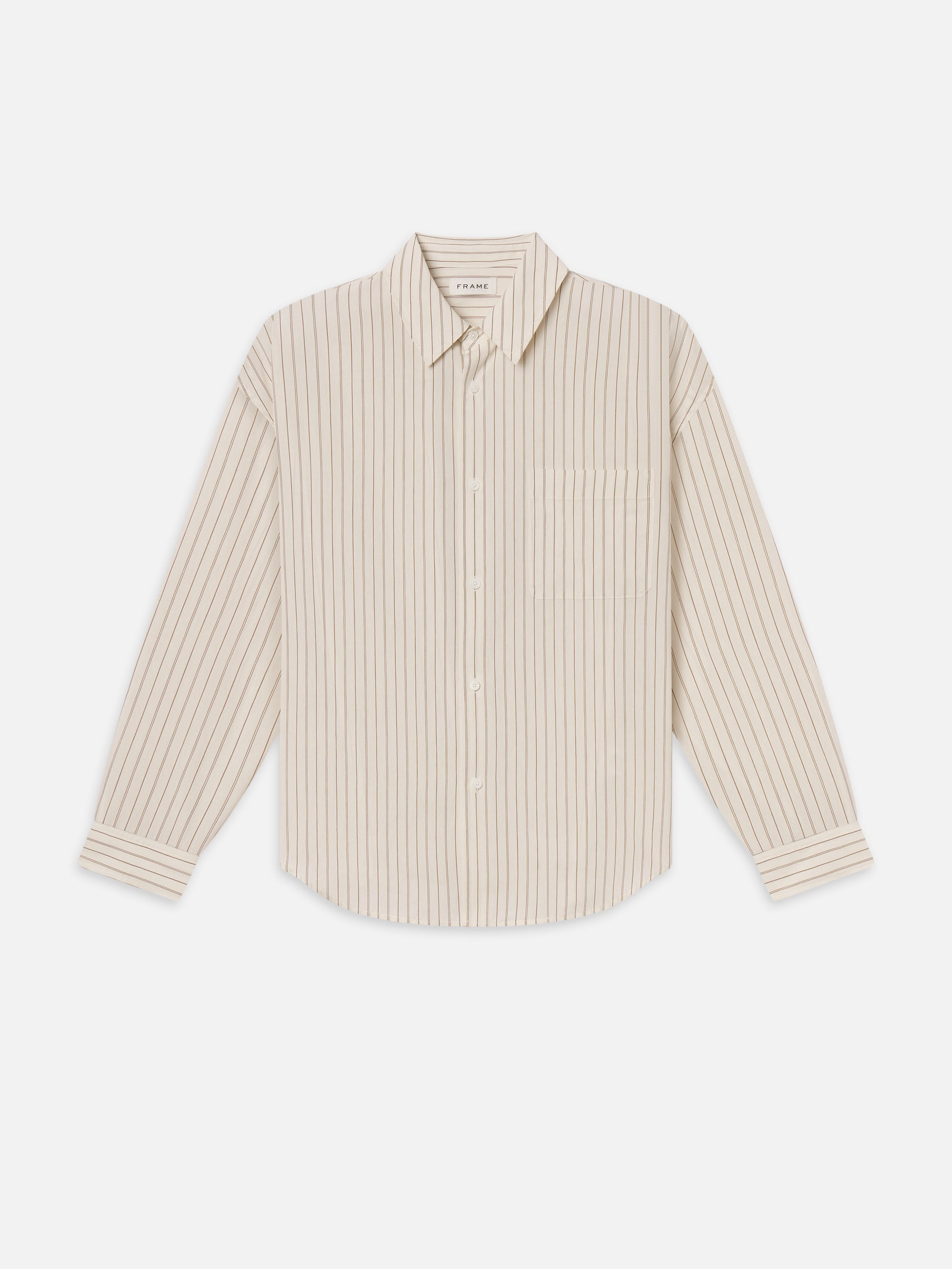 Brown Striped Shirt in Brown Stripe - 1