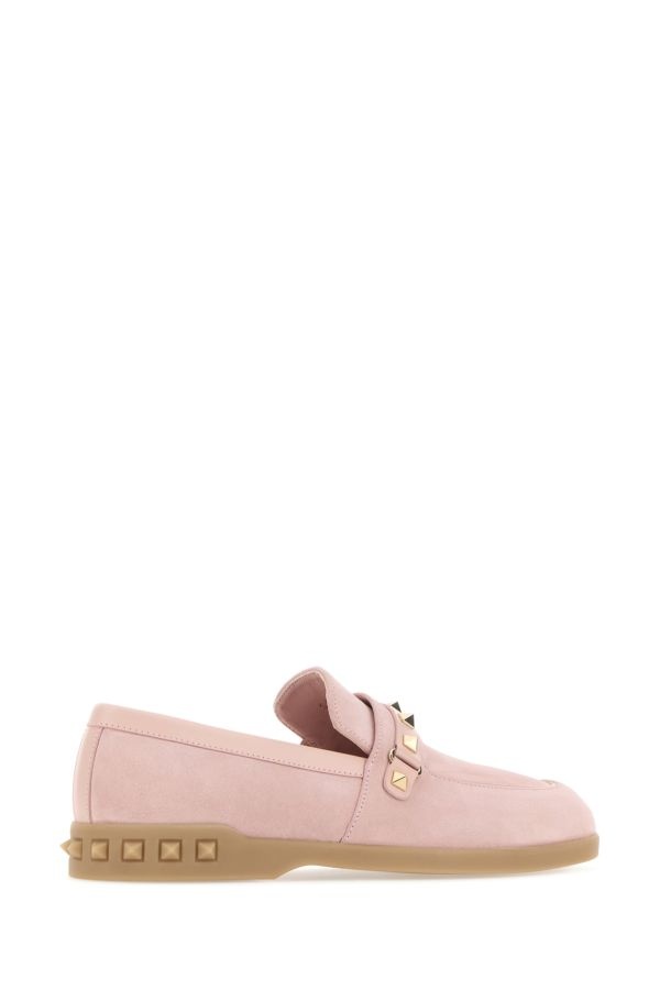 Pastel pink suede loafers - 3