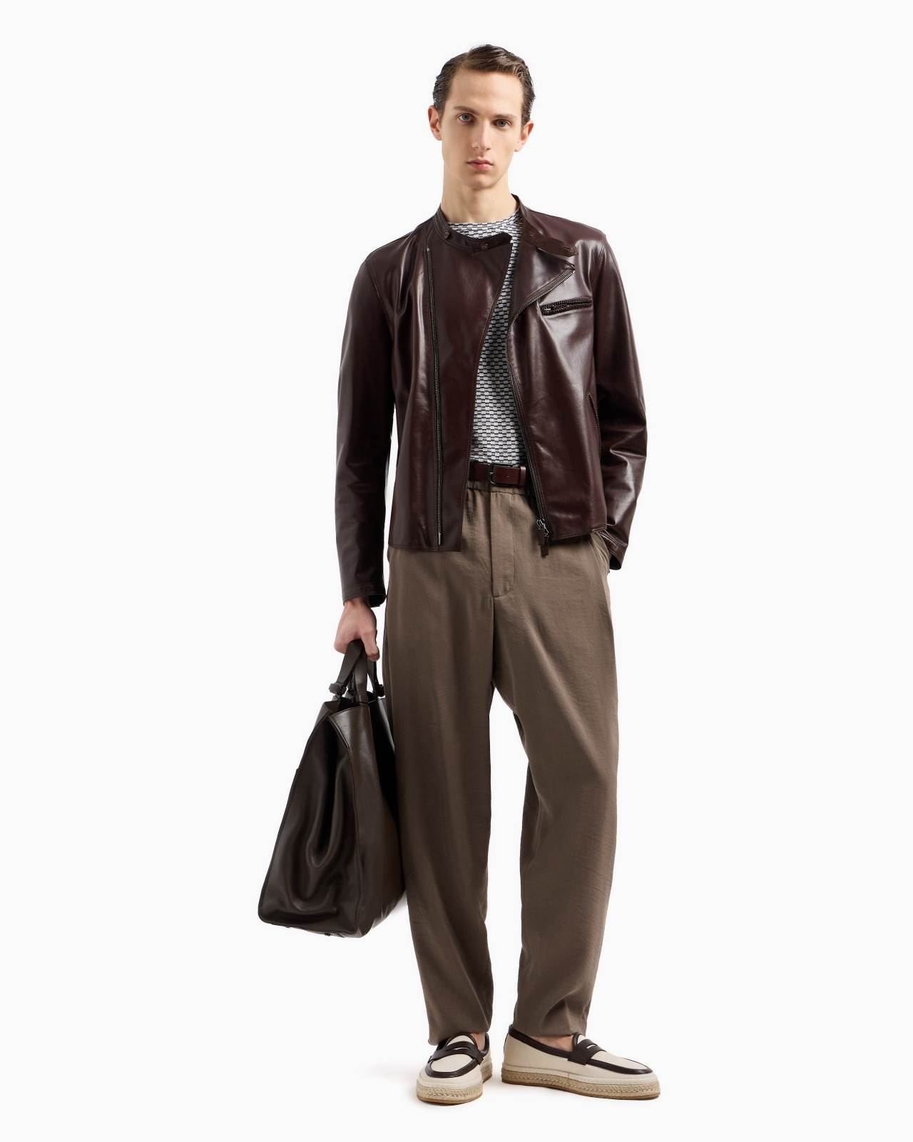 NAPPA-LEATHER JACKET WITH THREADING - 2