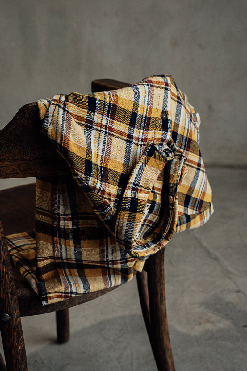 HIROSHI KATO The Ripper Vintage Nep Flannel Plaid - Sun Gold outlook