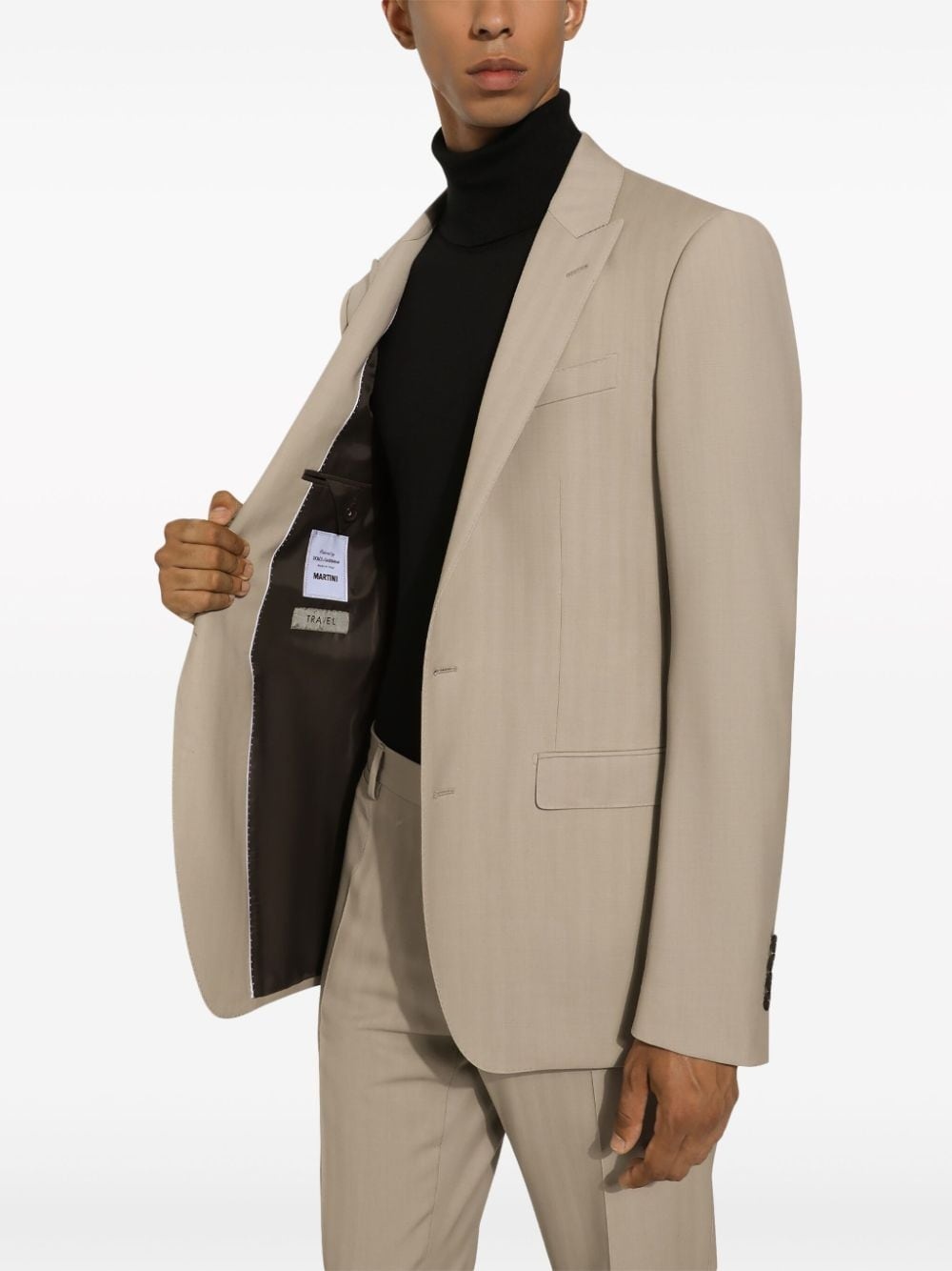 tonal-striped two-piece suit - 5