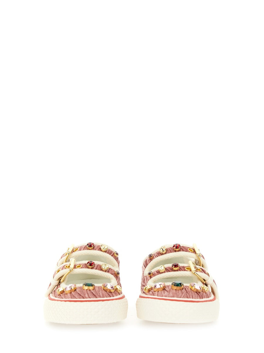 Valentino Garavani Women Velvet "Dollyboard" Ballerina Sneaker - 4