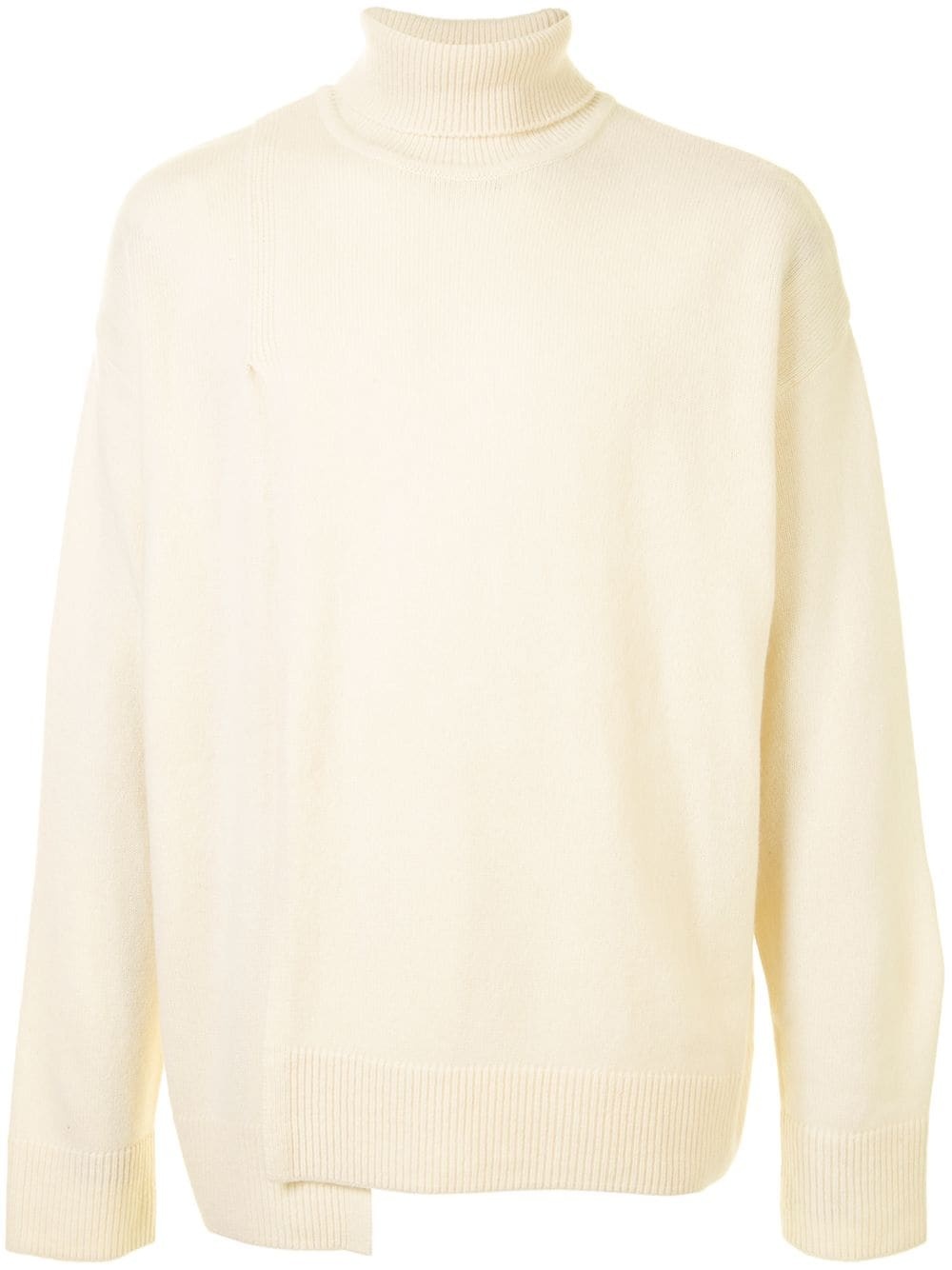 asymmetric-hem roll neck sweater - 1