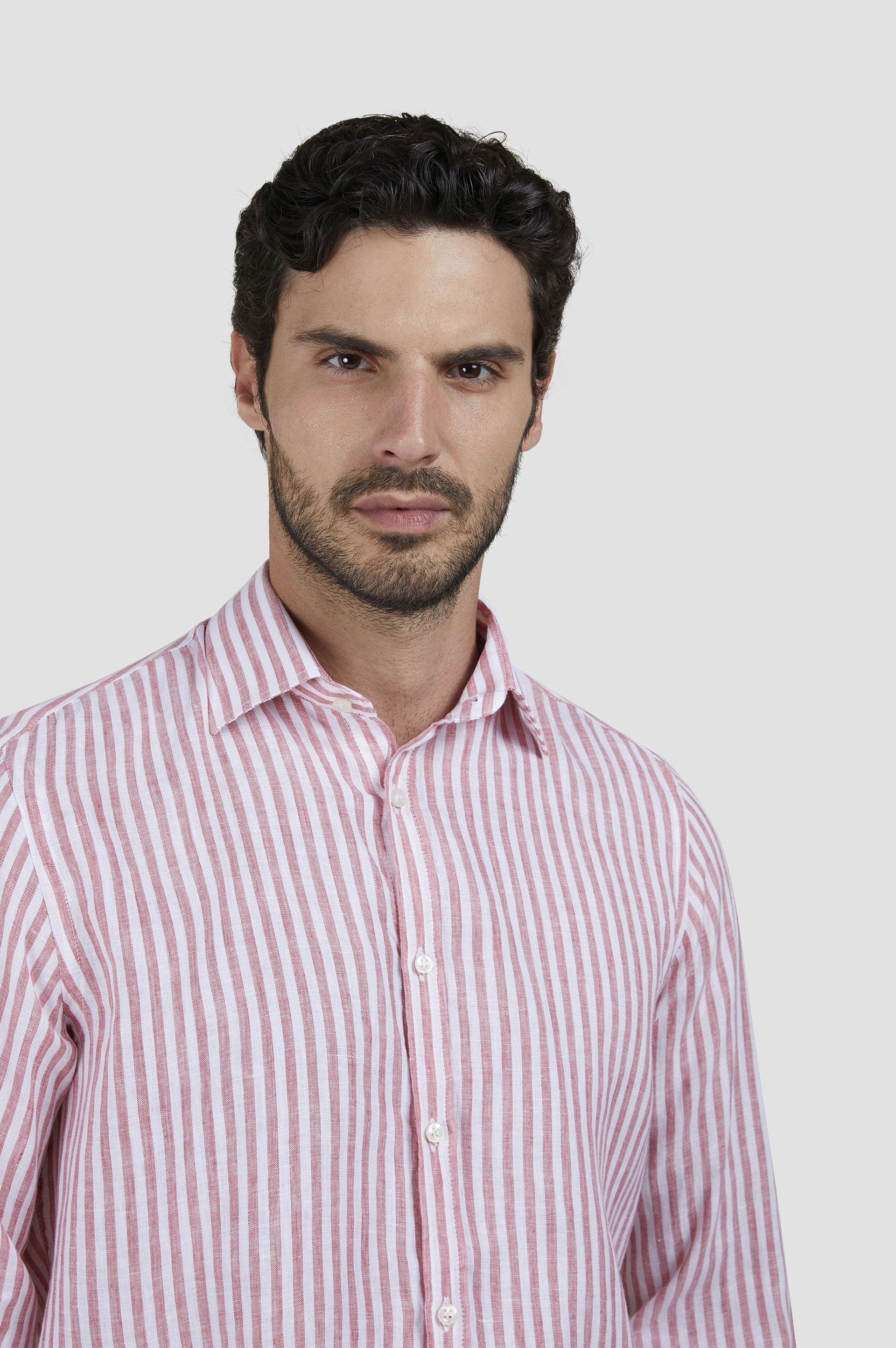 LINEN SHIRT WITH FRENCH COLLAR - 4